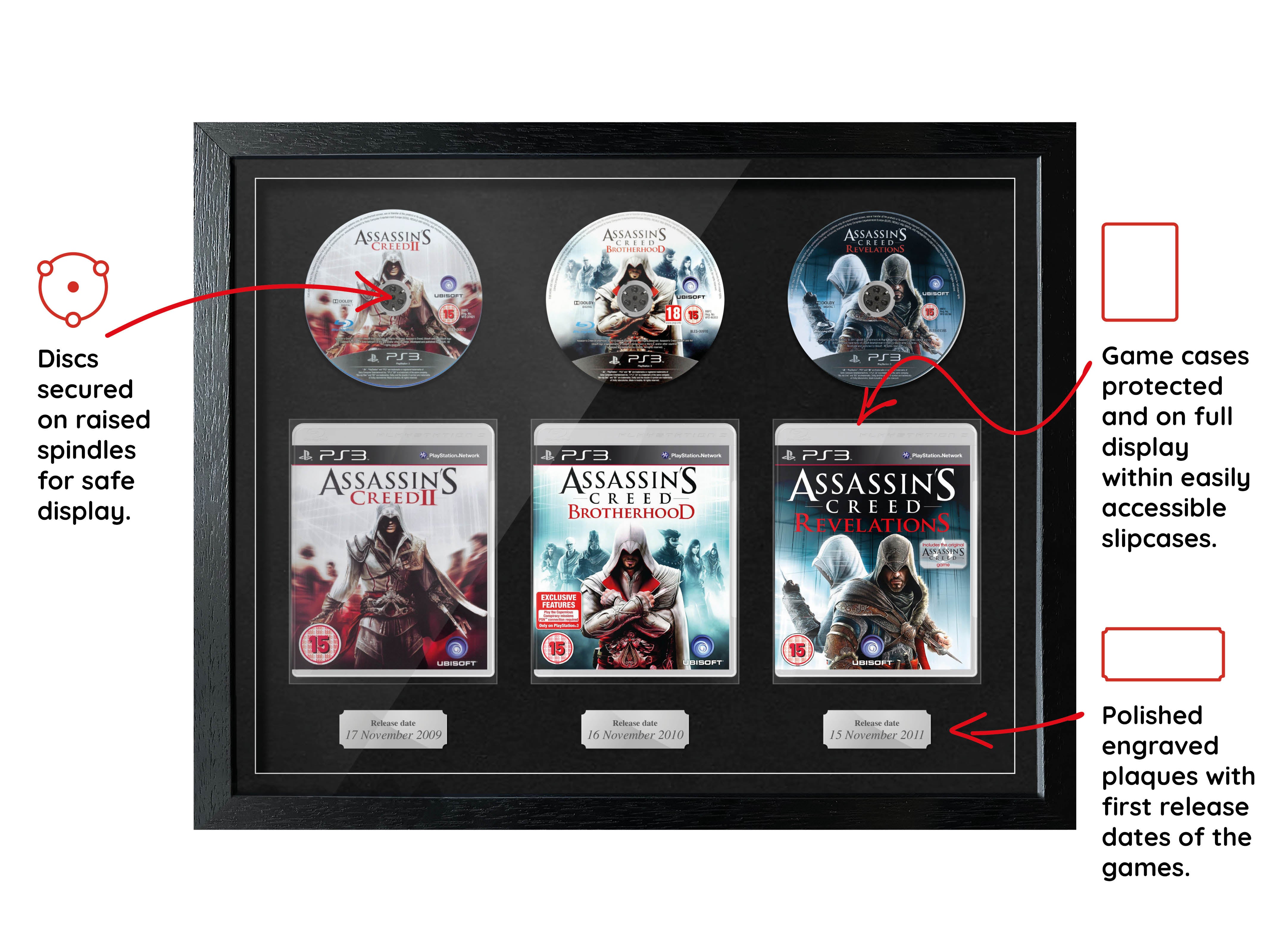 The Assassin's Creed Ezio Trilogy (PS3) Exhibition Range Framed Games - Frame-A-Game