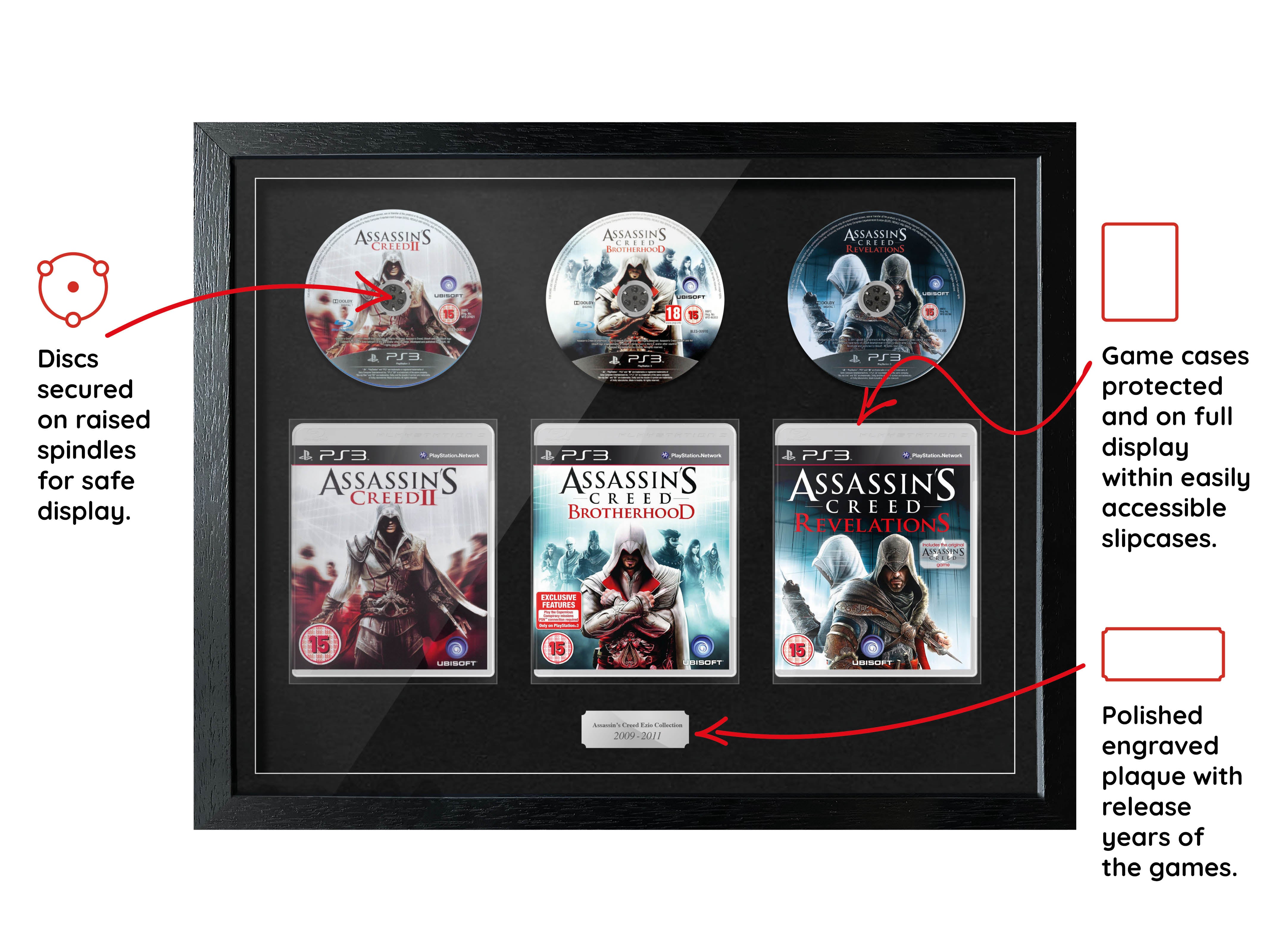 The Assassin's Creed Ezio Trilogy (PS3) Exhibition Range Framed Games - Frame-A-Game