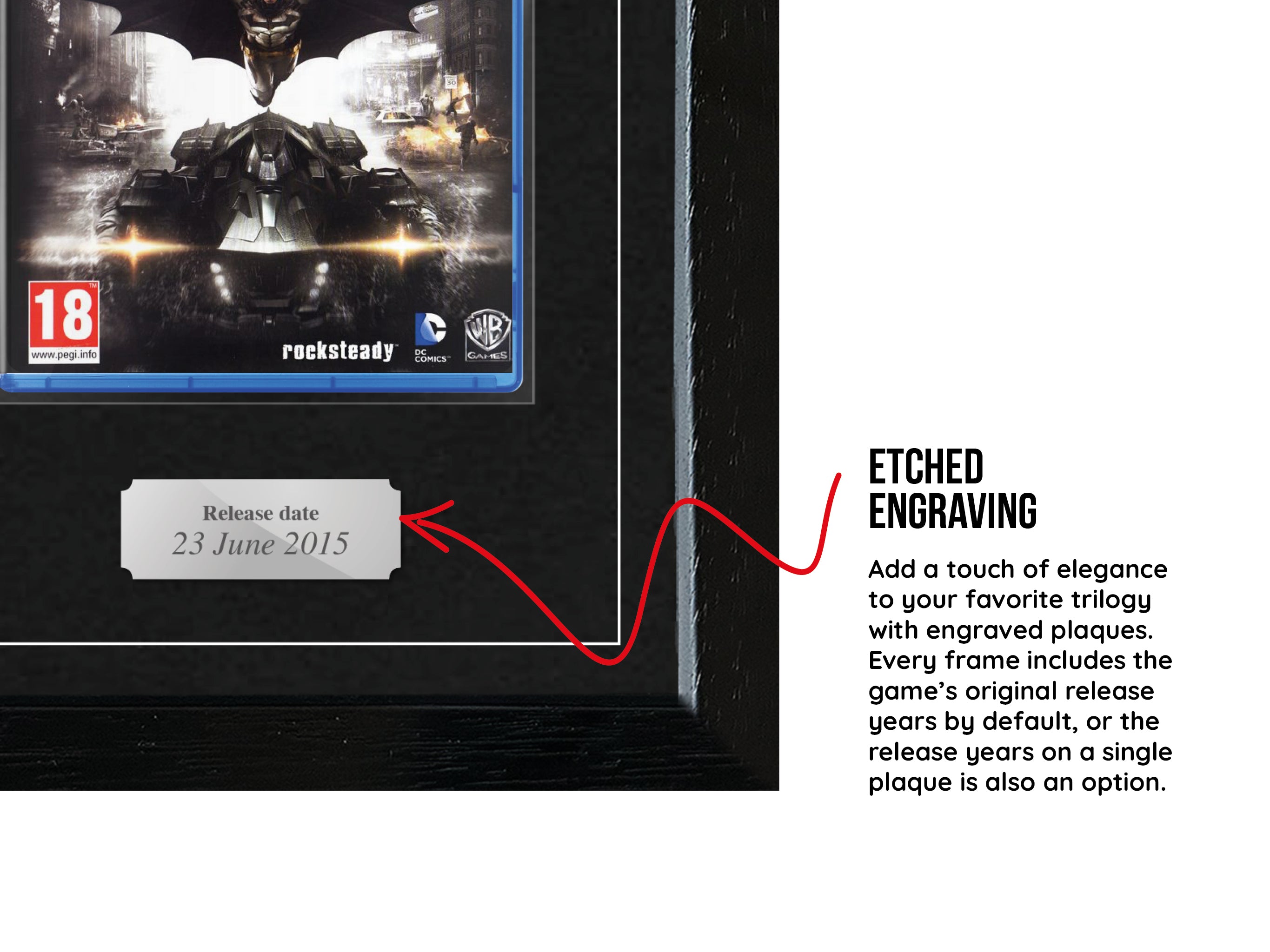 The Batman Arkham Trilogy (PS3/PS4) Exhibition Range Framed Games - Frame-A-Game