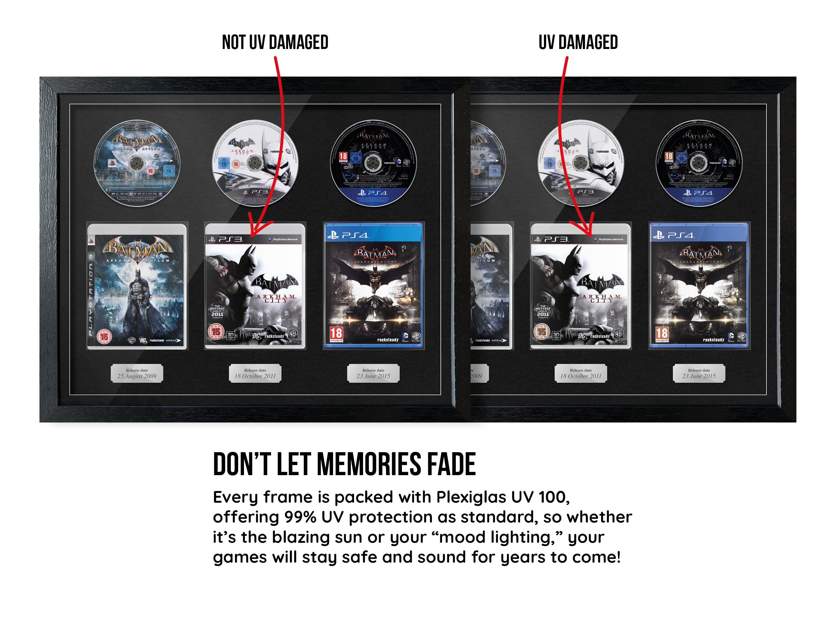 The Batman Arkham Trilogy (PS3/PS4) Exhibition Range Framed Games - Frame-A-Game