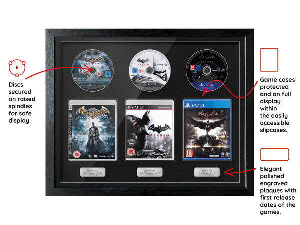 The Batman Arkham Trilogy (PS3/PS4) Exhibition Range Framed Games - Frame-A-Game