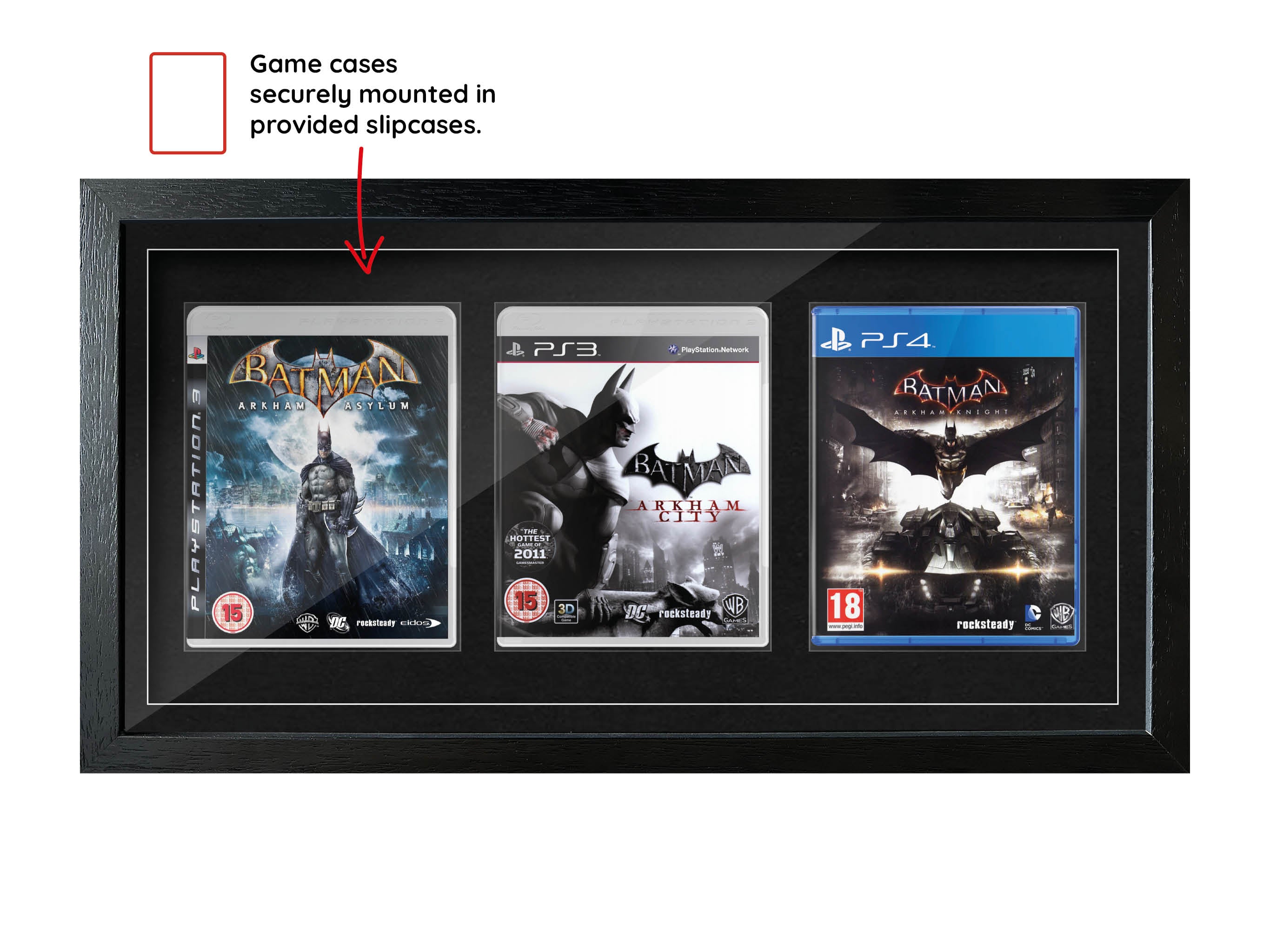 The Batman Arkham Trilogy (PS3/PS4) Exhibition Range Framed Games - Frame-A-Game