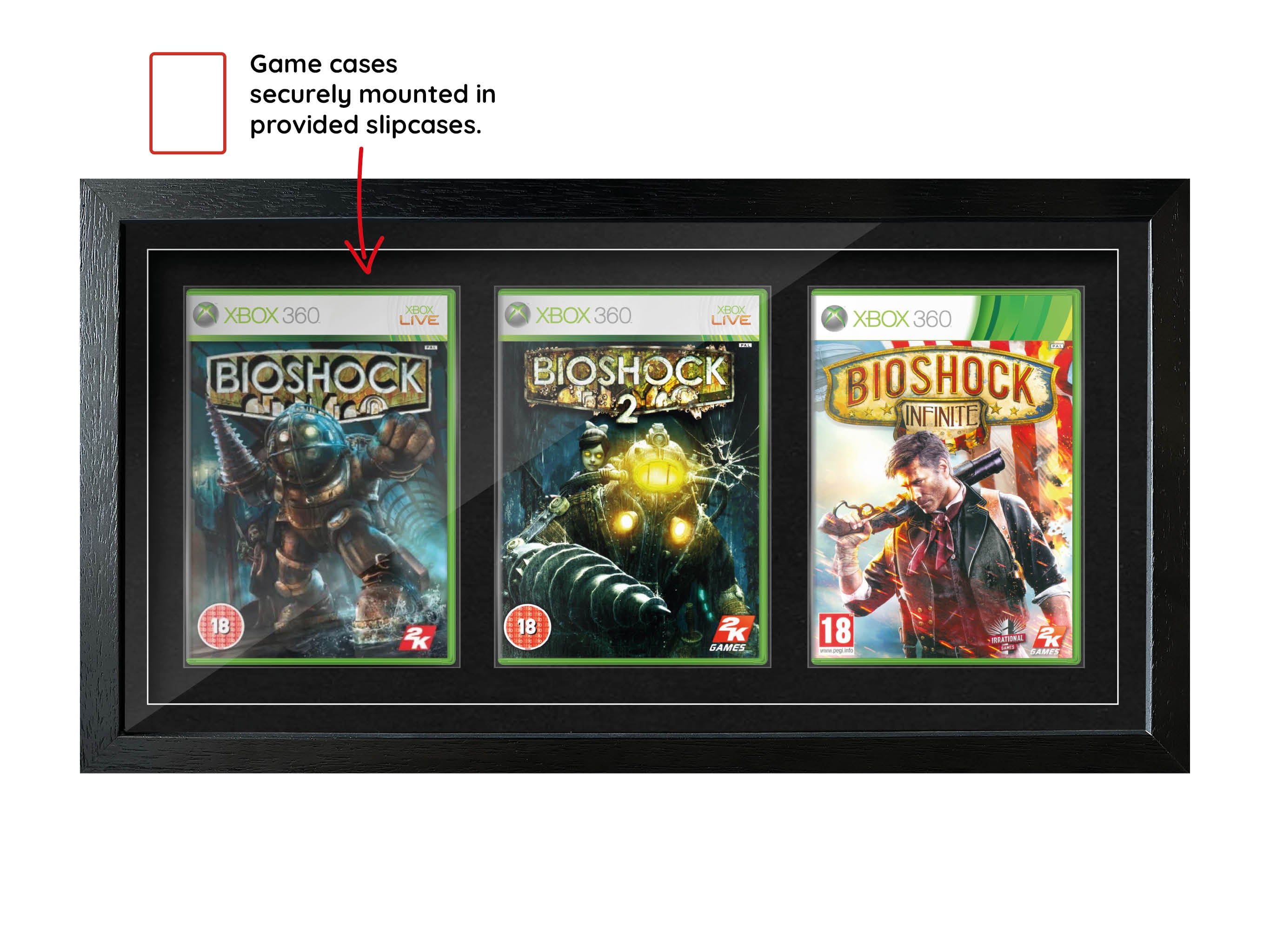 The Bioshock Trilogy (Xbox) Exhibition Range Framed Games - Frame-A-Game