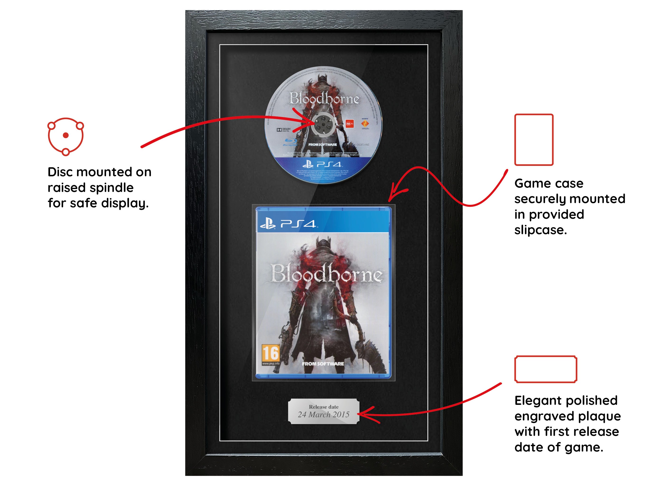 Bloodborne (PS4) Exhibition Range Framed Game - Frame-A-Game