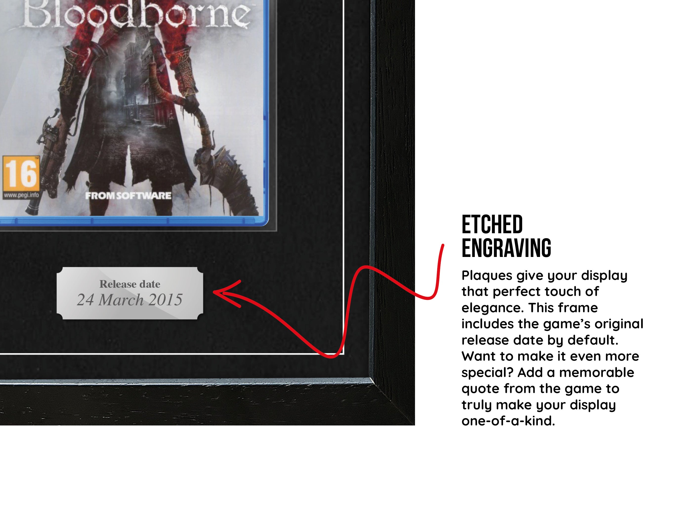Bloodborne (PS4) Exhibition Range Framed Game - Frame-A-Game