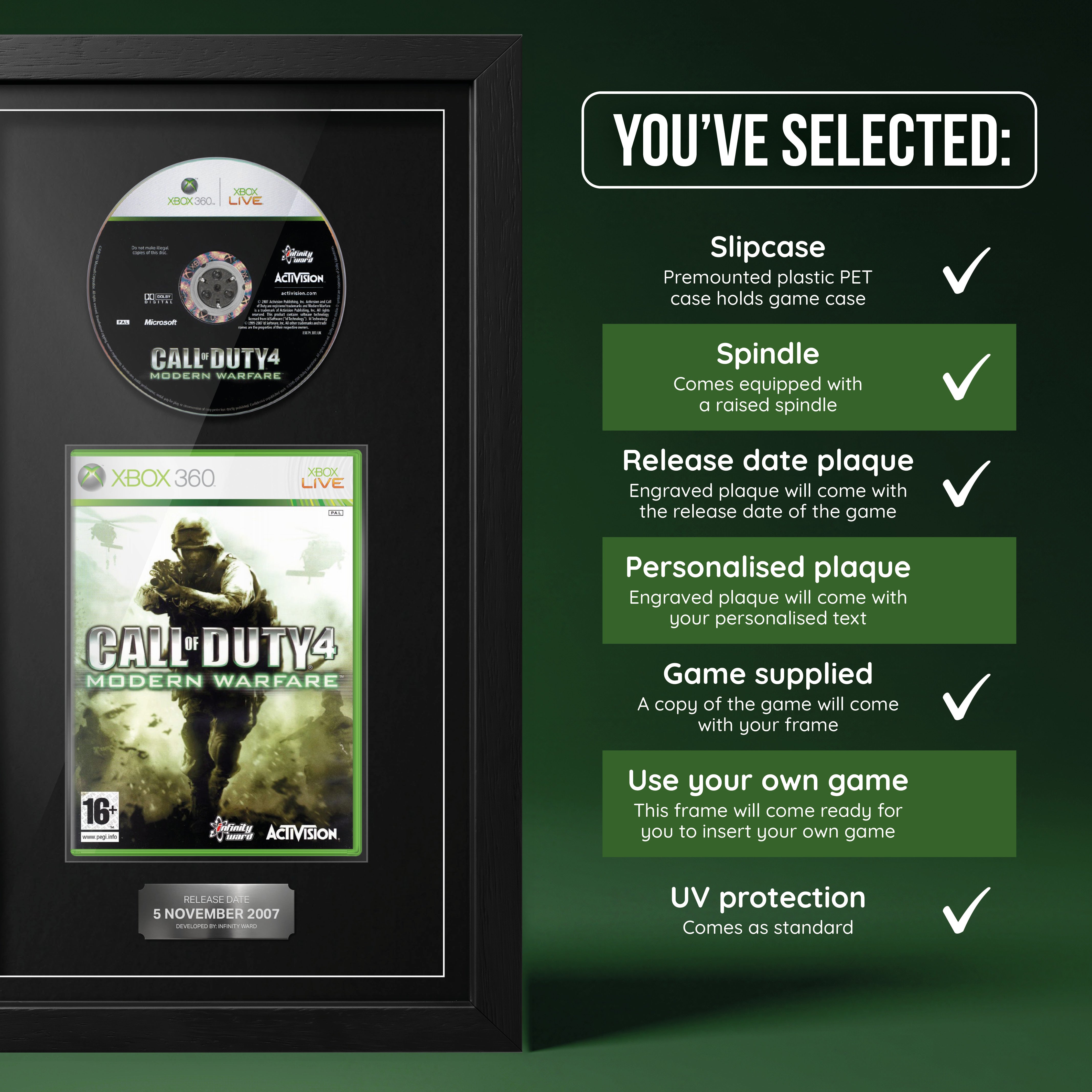 Call of Duty 4 : Modern Warfare (Xbox 360) - Jeu encadré du stand de tir d'exposition 