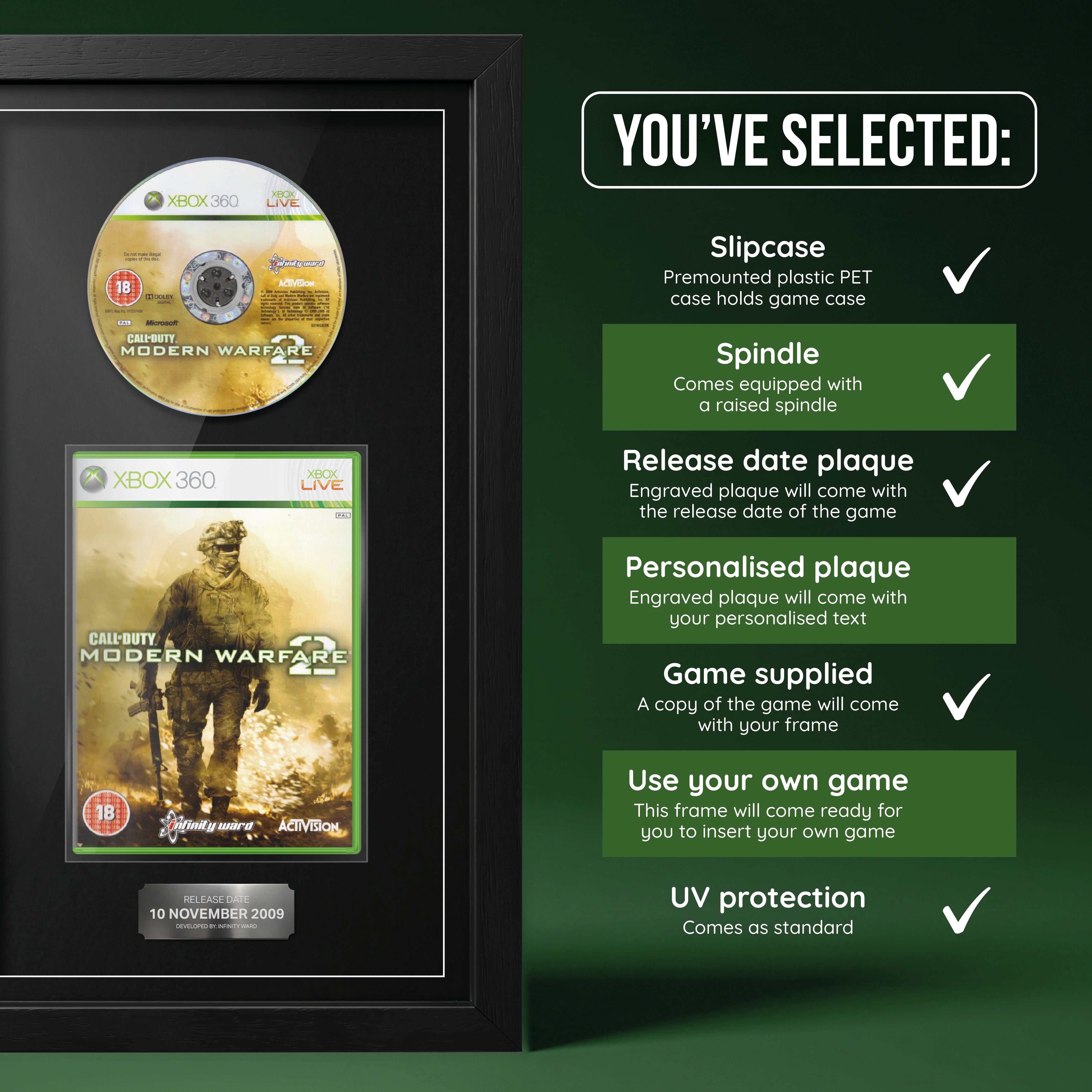 Call of Duty : Modern Warfare 2 (Xbox 360) - Jeu encadré du stand de tir d'exposition 