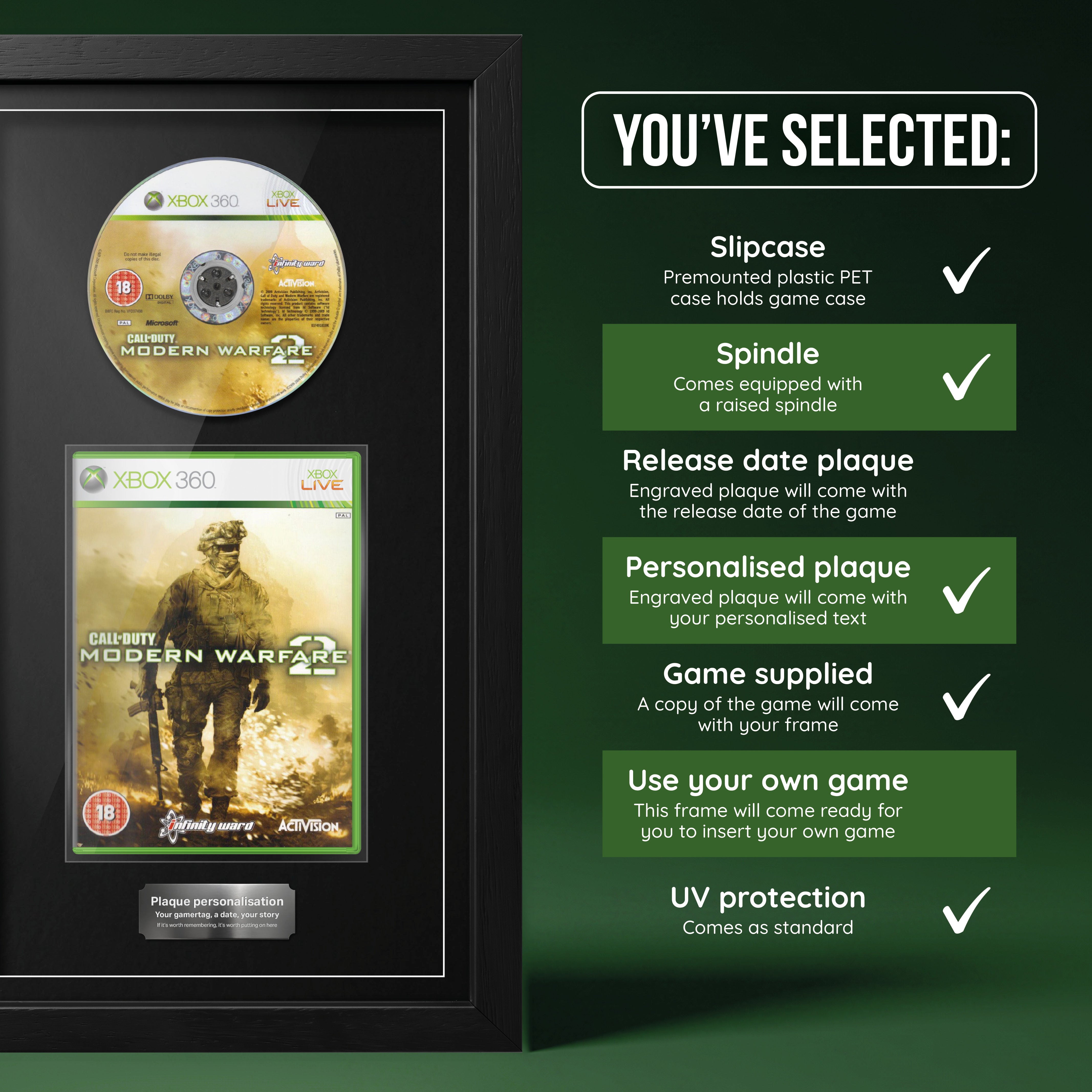 Call of Duty : Modern Warfare 2 (Xbox 360) - Jeu encadré du stand de tir d'exposition 