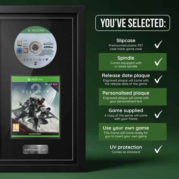 Destiny 2 Xbox One frame, game supplied with release date plaque