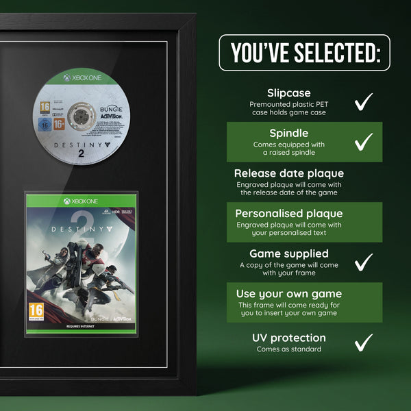 Destiny 2 Xbox One frame, game supplied with no plaque