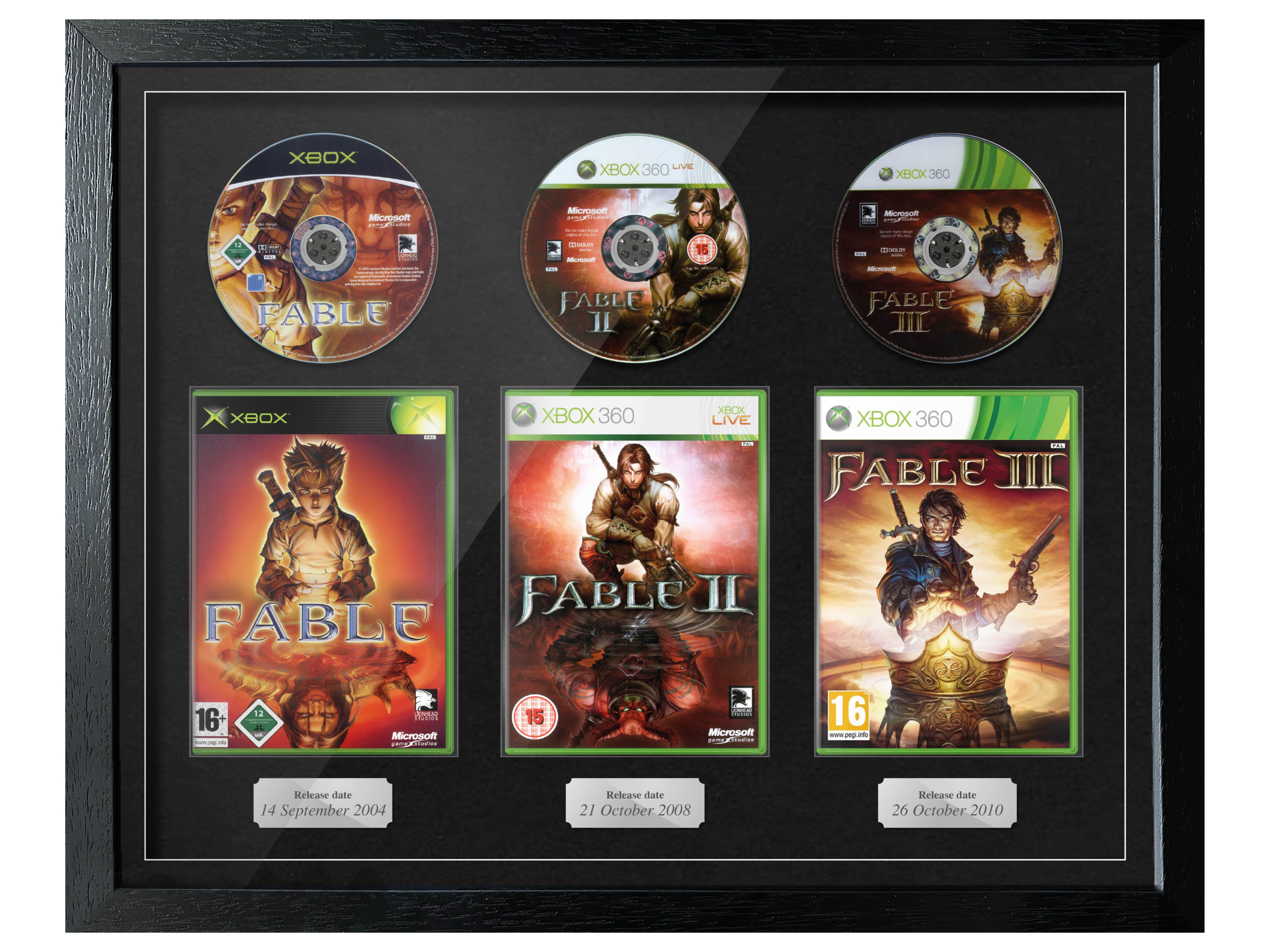 The Fable Trilogy (Xbox/Xbox 360) Exhibition Range Framed Games - Frame-A-Game