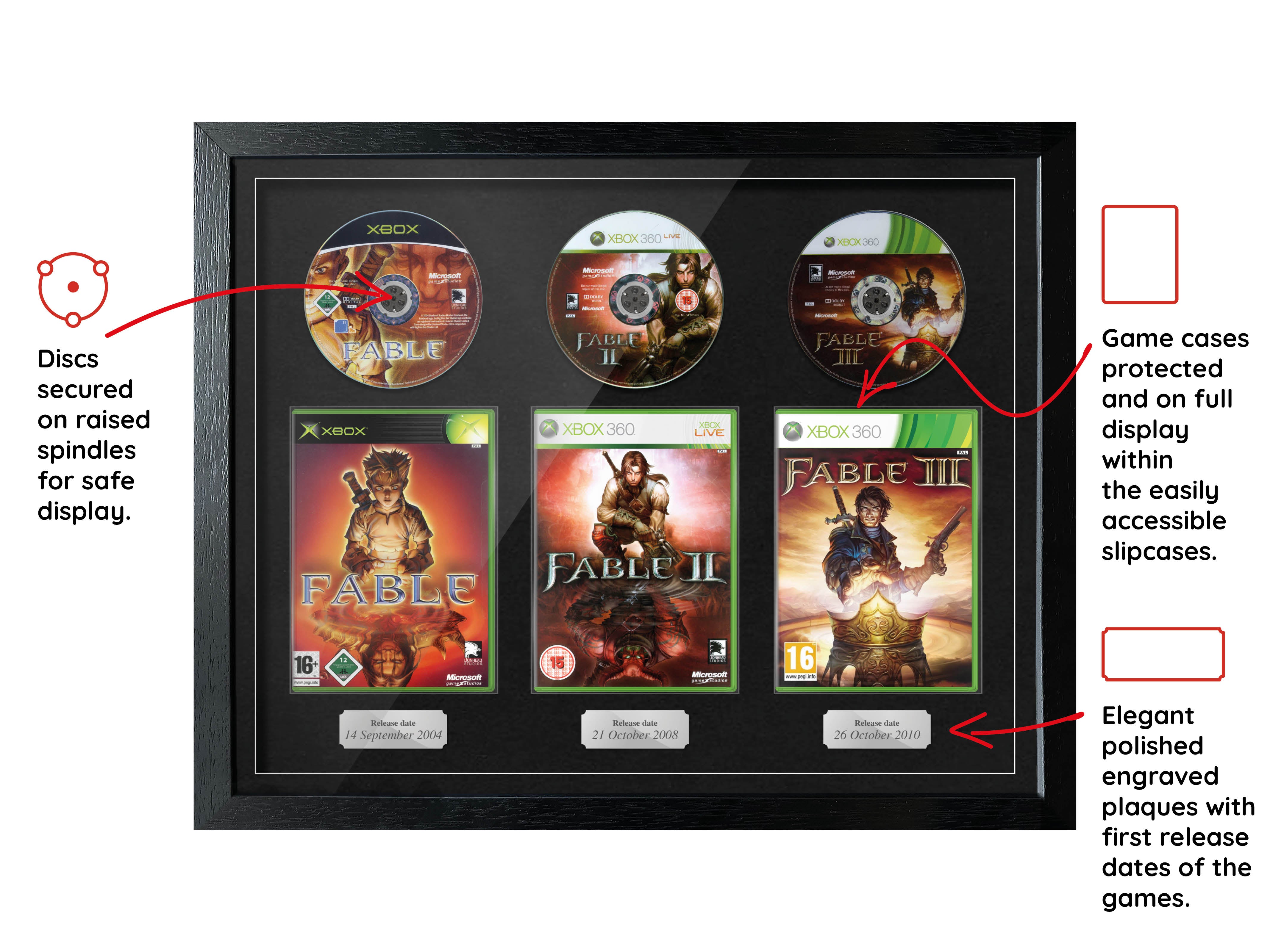The Fable Trilogy (Xbox/Xbox 360) Exhibition Range Framed Games - Frame-A-Game