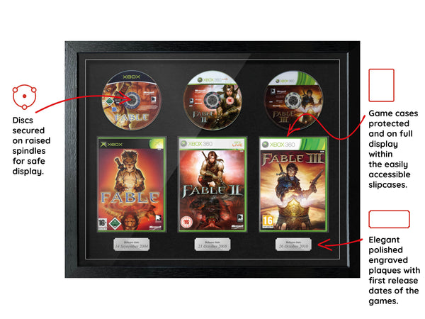 The Fable Trilogy (Xbox/Xbox 360) Exhibition Range Framed Games - Frame-A-Game