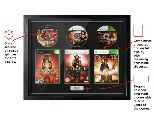 The Fable Trilogy (Xbox/Xbox 360) Exhibition Range Framed Games - Frame-A-Game