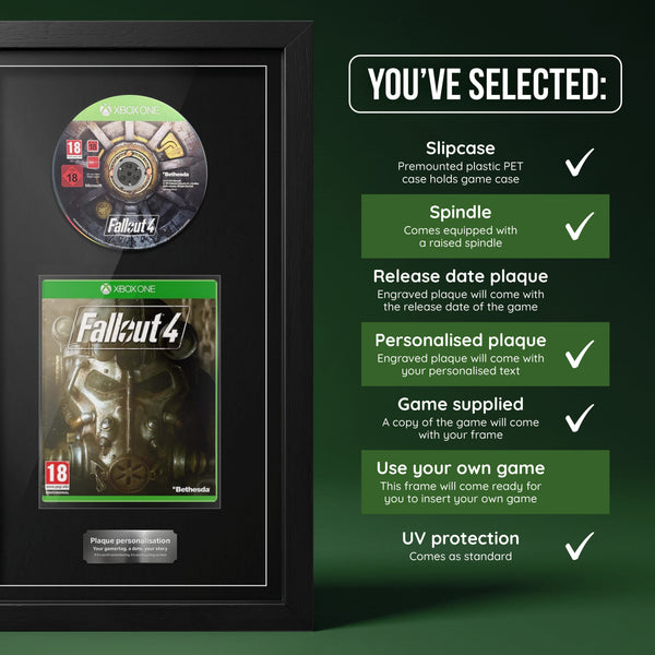 Fallout 4 Xbox One frame, game supplied with personalised plaque