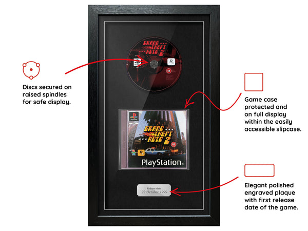Grand Theft Auto 2 (PS1) Exhibition Range Framed Game - Frame-A-Game