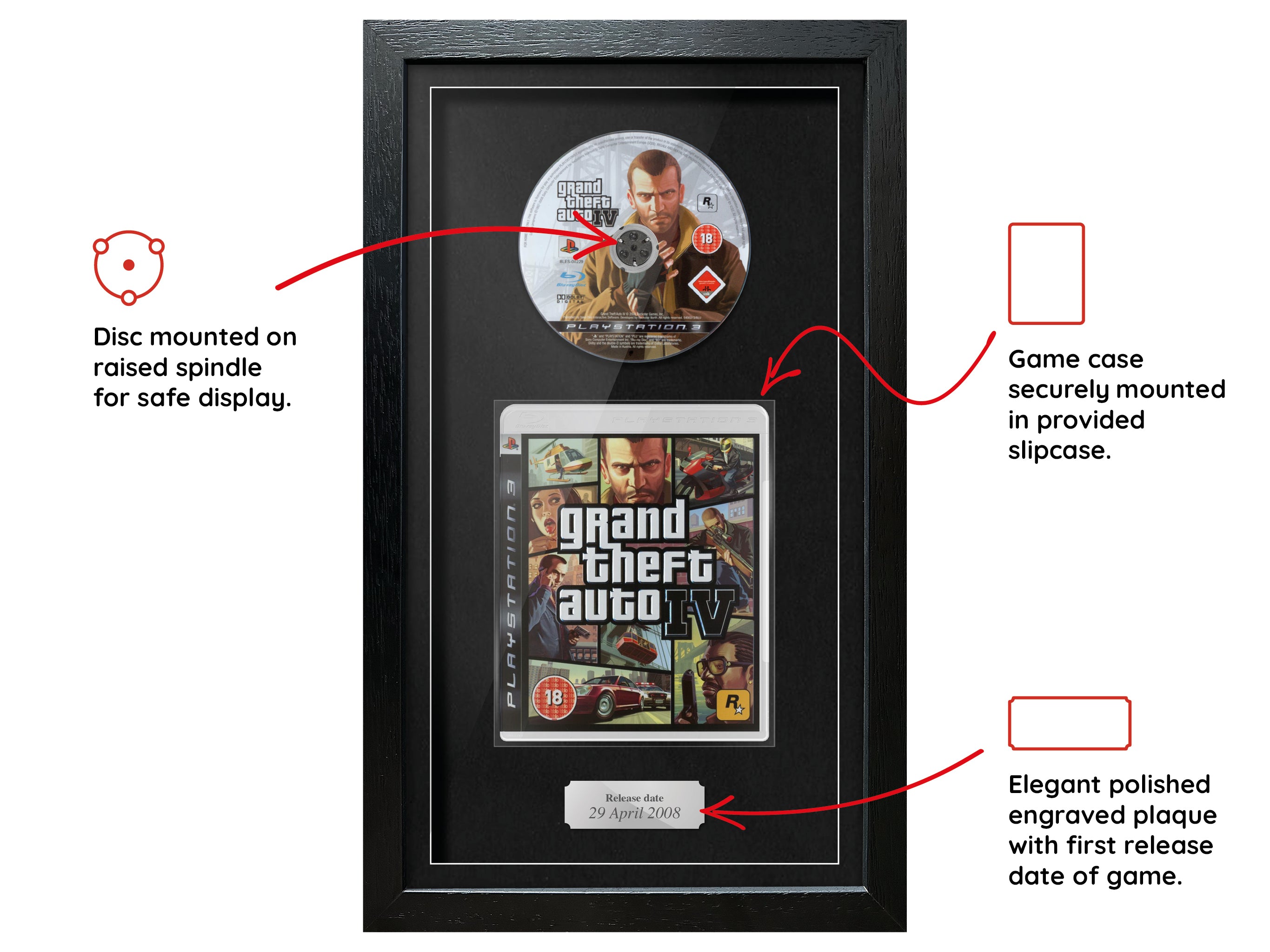 Grand Theft Auto IV (PS3) Exhibition Range Framed Game - Frame-A-Game