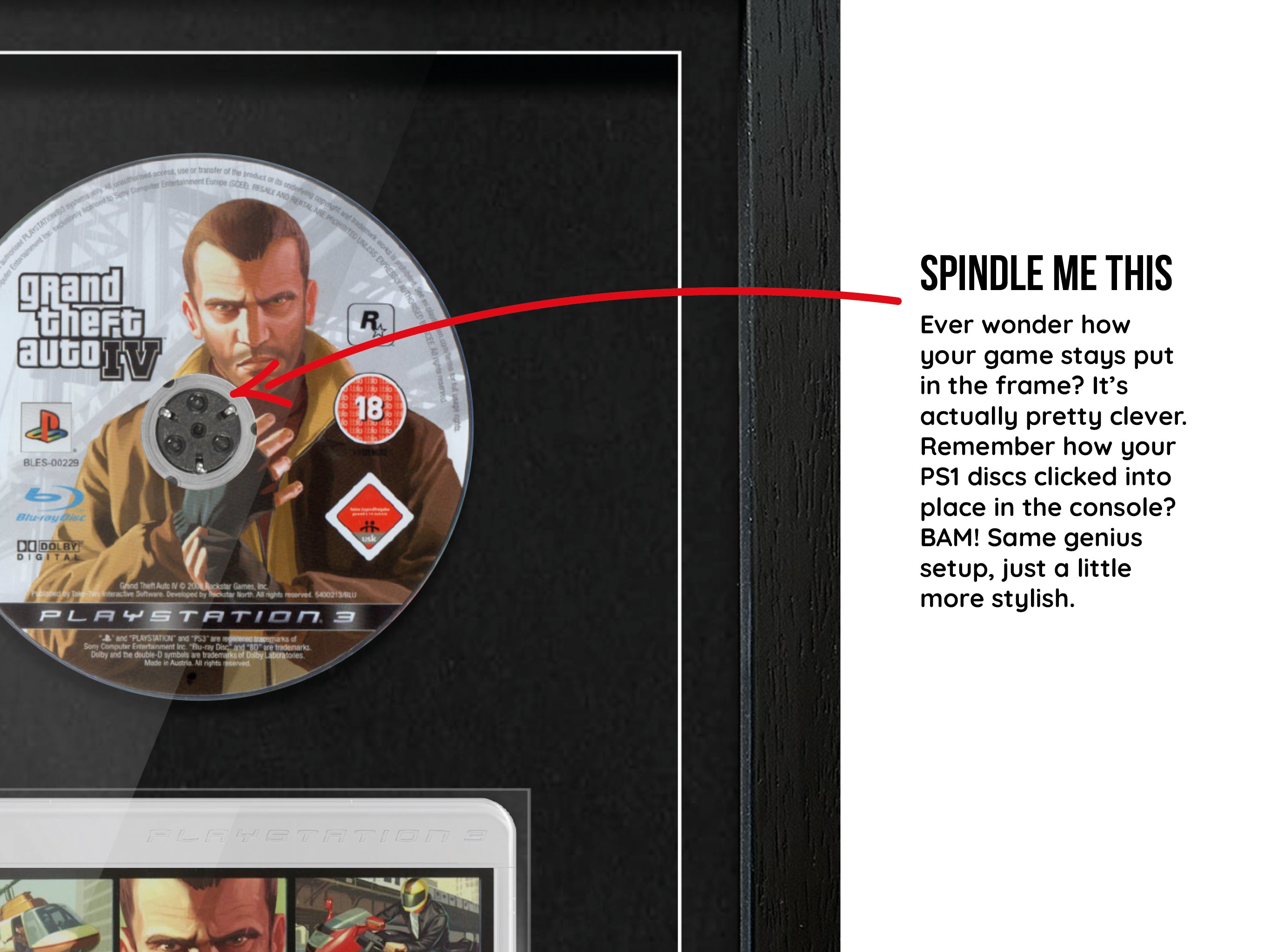 Grand Theft Auto IV (PS3) Exhibition Range Framed Game - Frame-A-Game