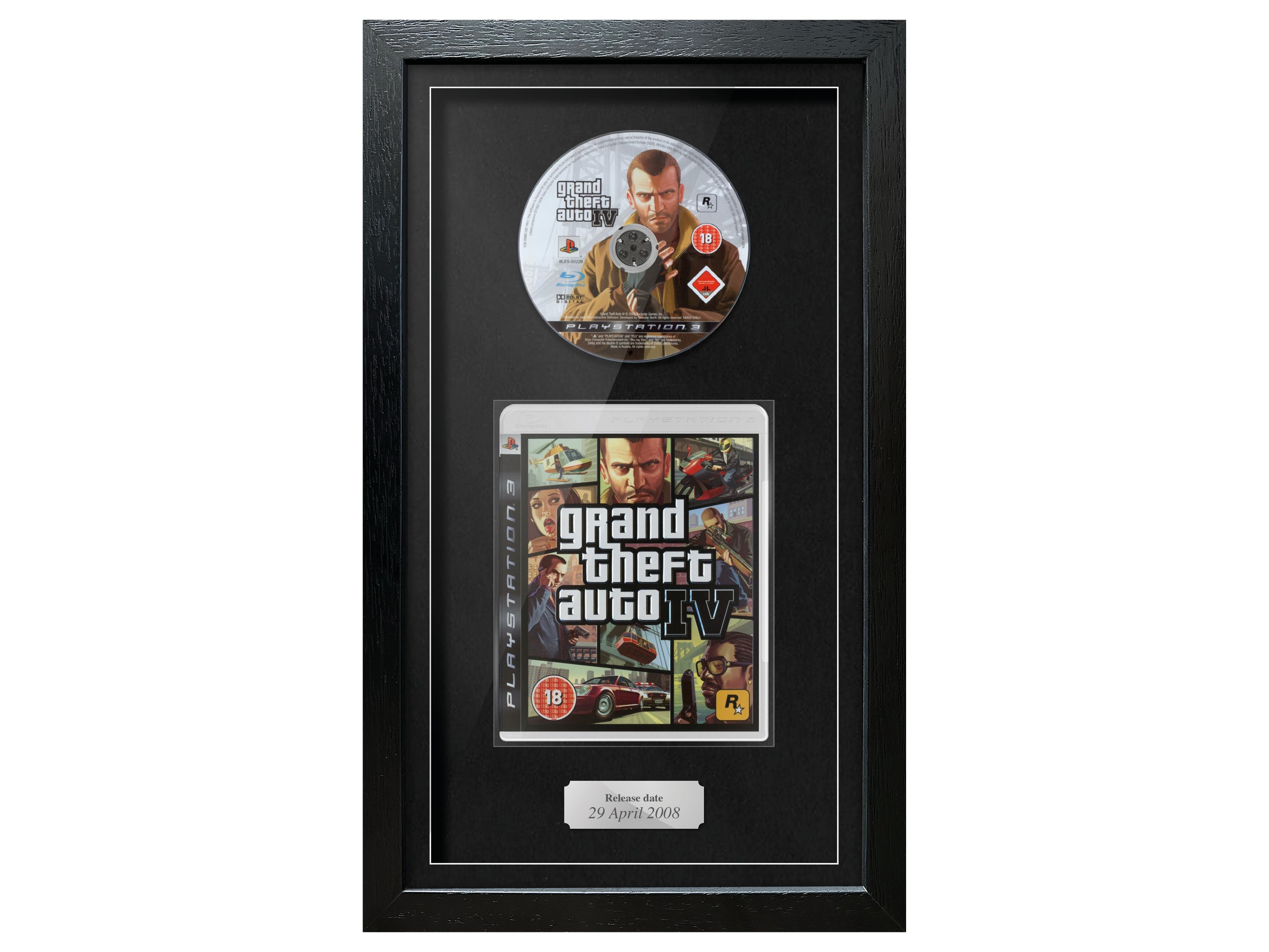 Grand Theft Auto IV (PS3) Exhibition Range Framed Game - Frame-A-Game