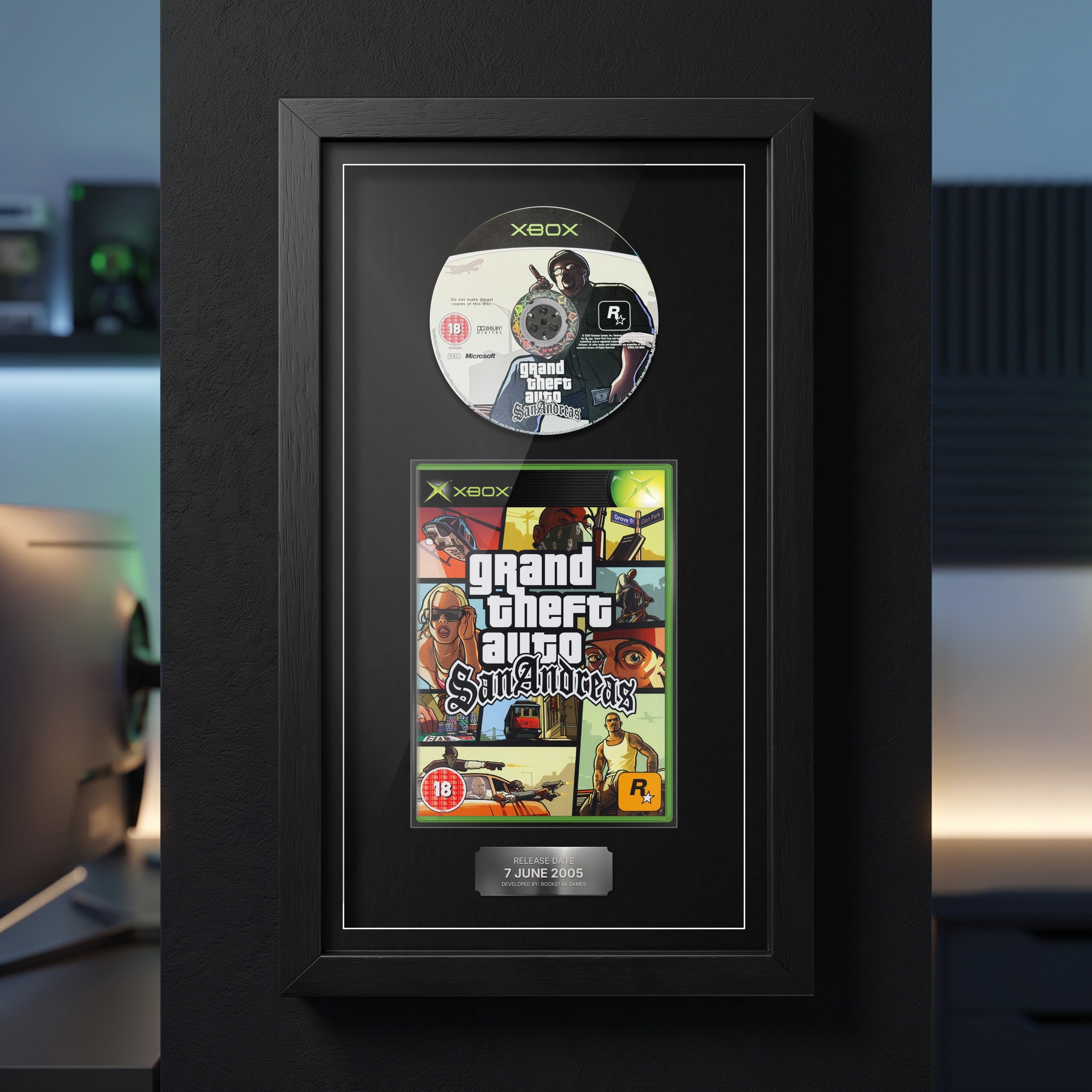 GTA San Andreas Xbox Exhibition Range frame on display