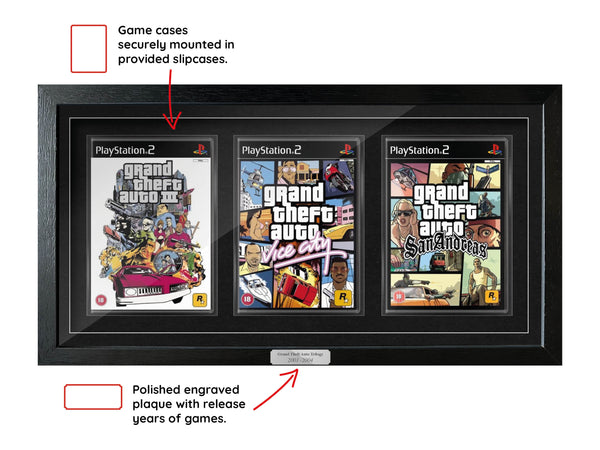 The Grand Theft Auto Trilogy (PS2) Exhibition Range Framed Games - Frame-A-Game