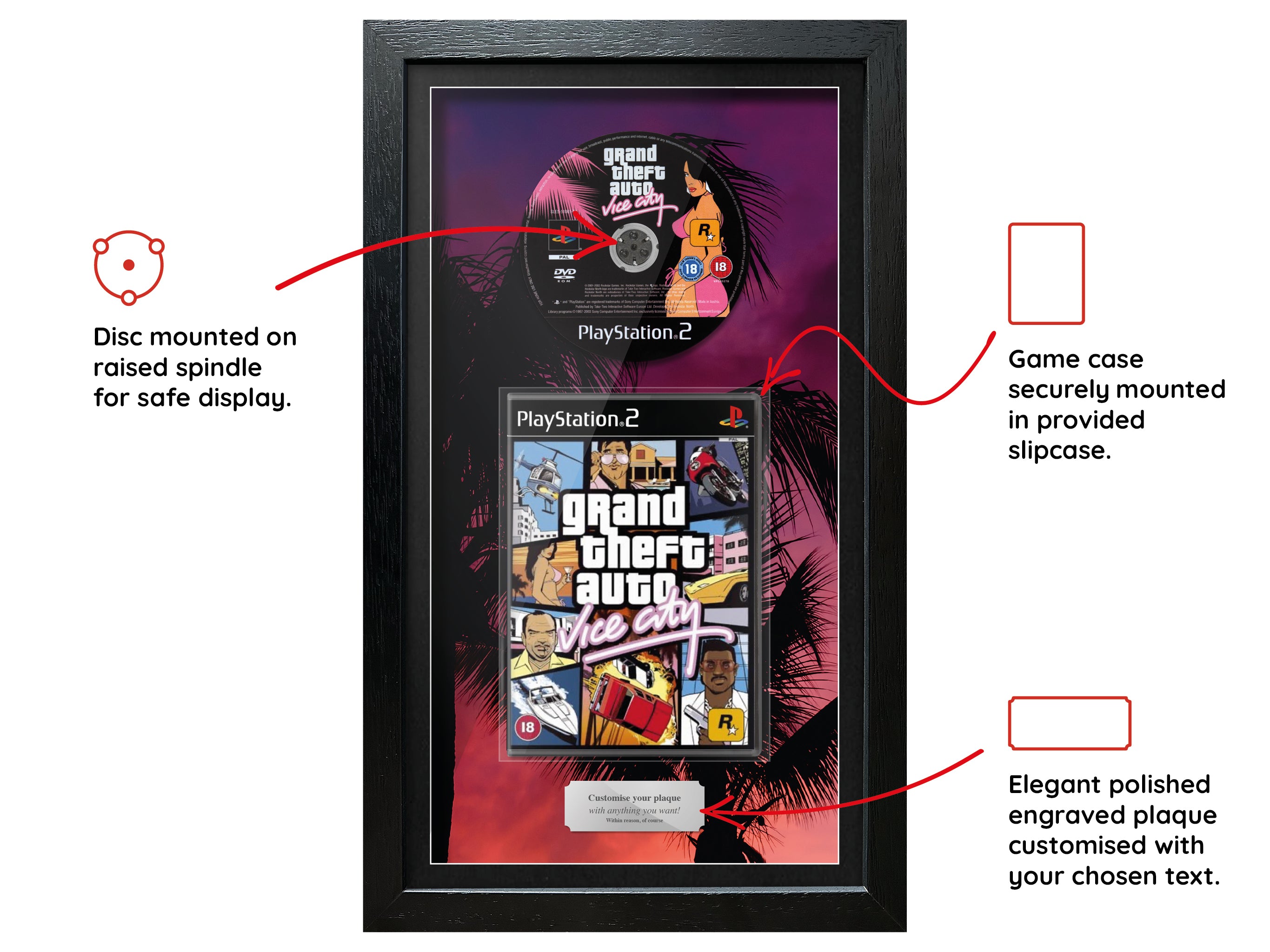 Grand Theft Auto: Vice City (PS2) Inspired By Exhibition Range Framed Game - Frame-A-Game