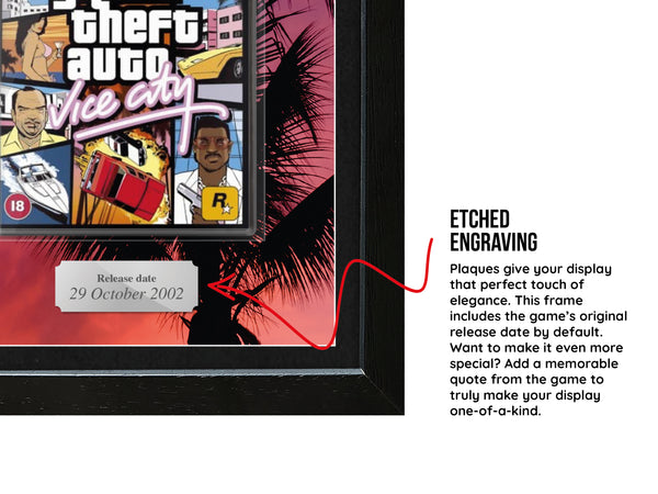 Grand Theft Auto: Vice City (PS2) Inspired By Exhibition Range Framed Game - Frame-A-Game