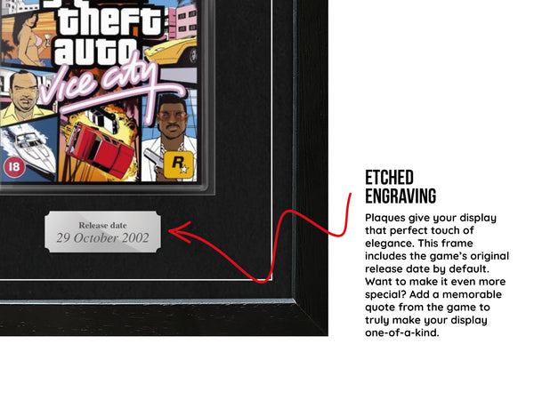 Grand Theft Auto: Vice City (PS2) Exhibition Range Framed Game - Frame-A-Game