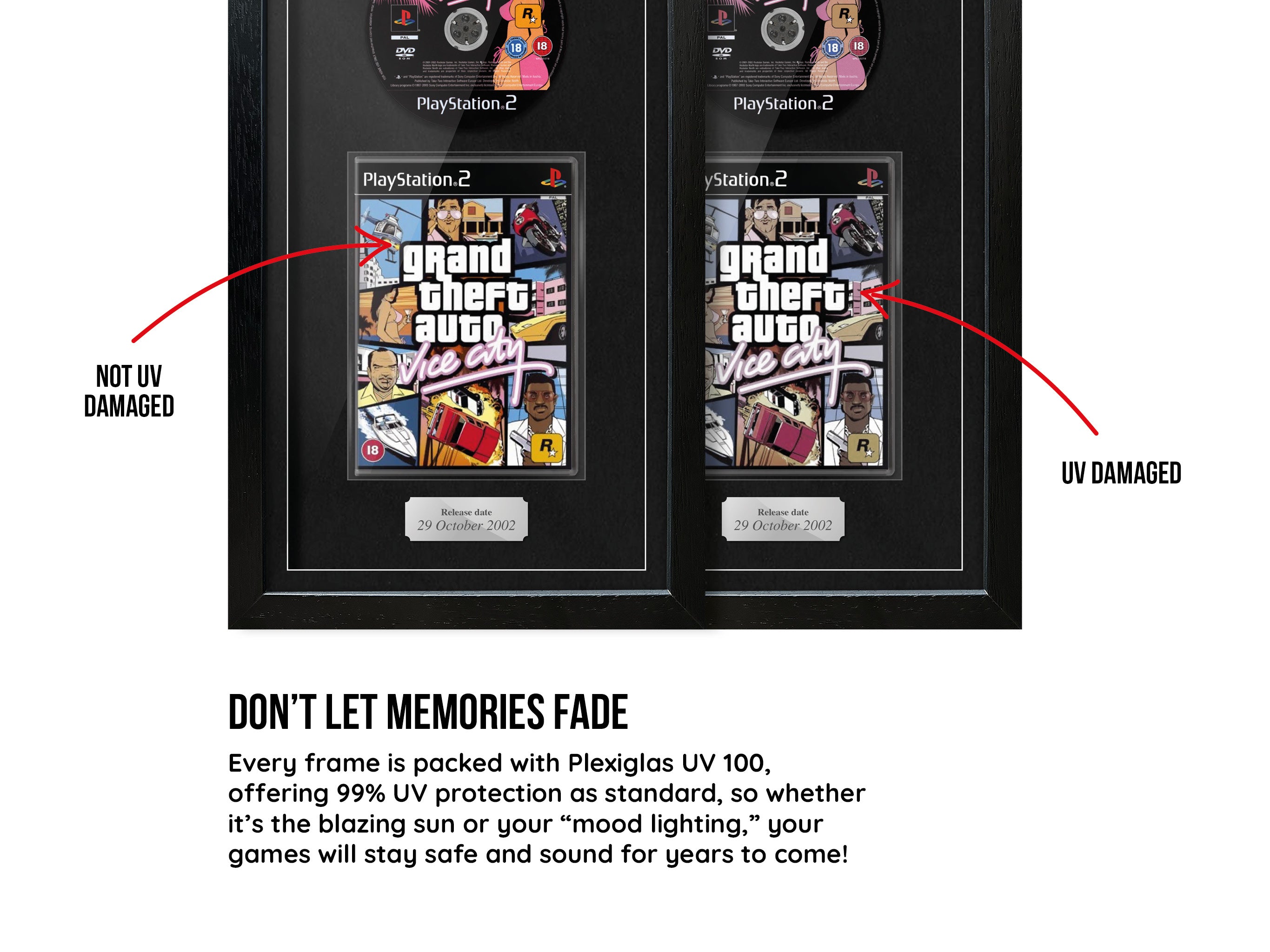 Grand Theft Auto: Vice City (PS2) Exhibition Range Framed Game - Frame-A-Game