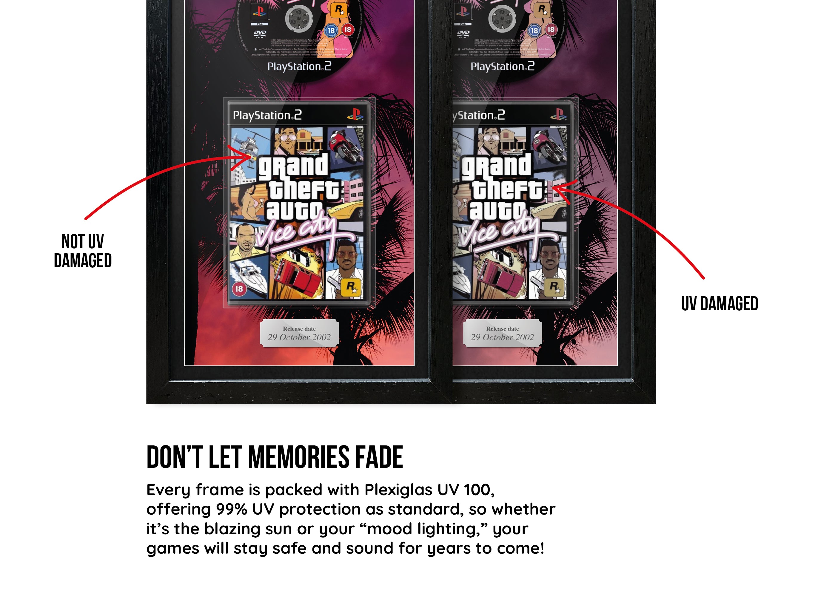 Grand Theft Auto: Vice City (PS2) Inspired By Exhibition Range Framed Game - Frame-A-Game