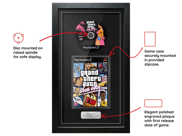 Grand Theft Auto: Vice City (PS2) Exhibition Range Framed Game - Frame-A-Game