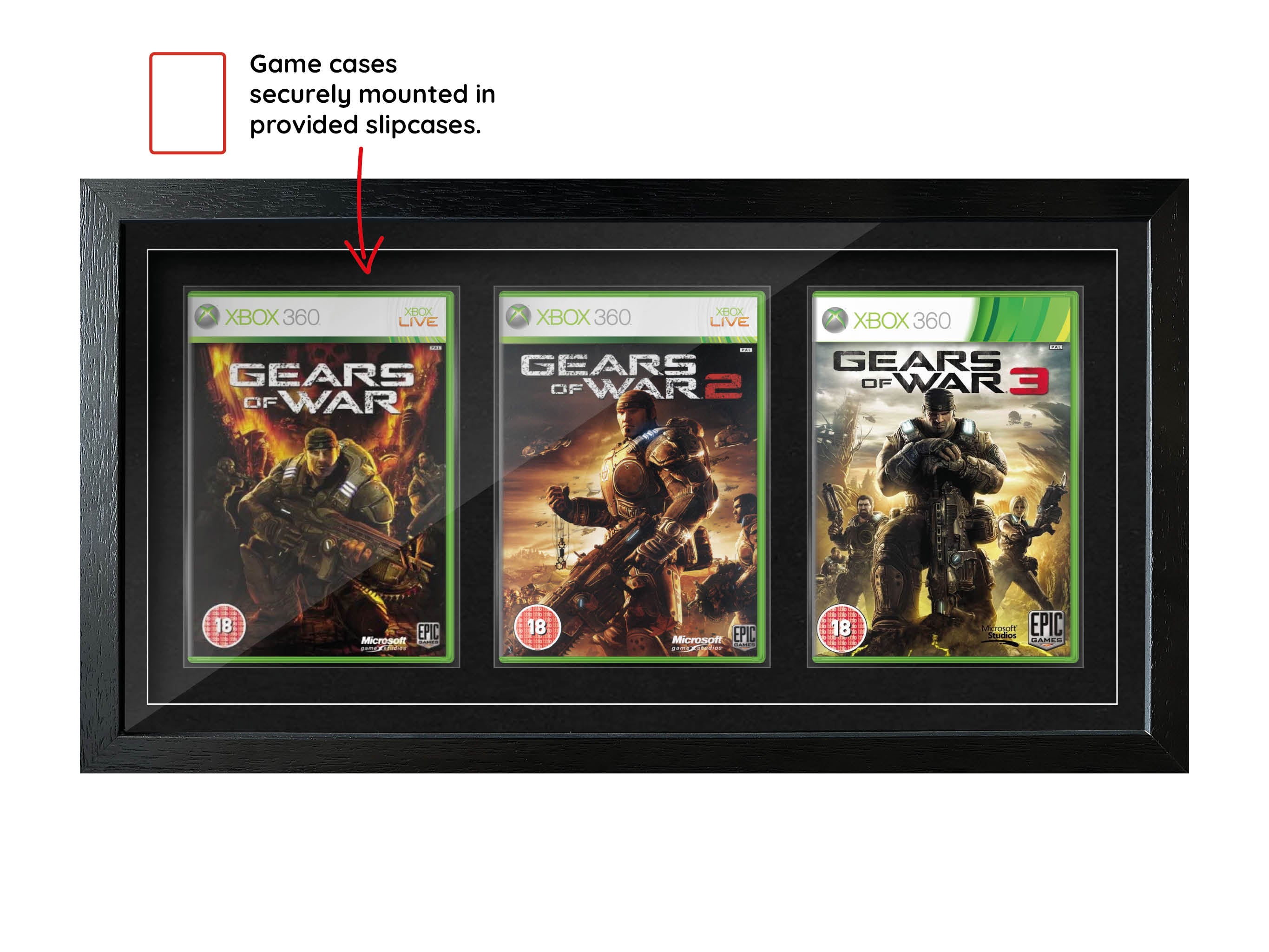 The Gears of War Trilogy (Xbox) Exhibition Range Framed Games - Frame-A-Game