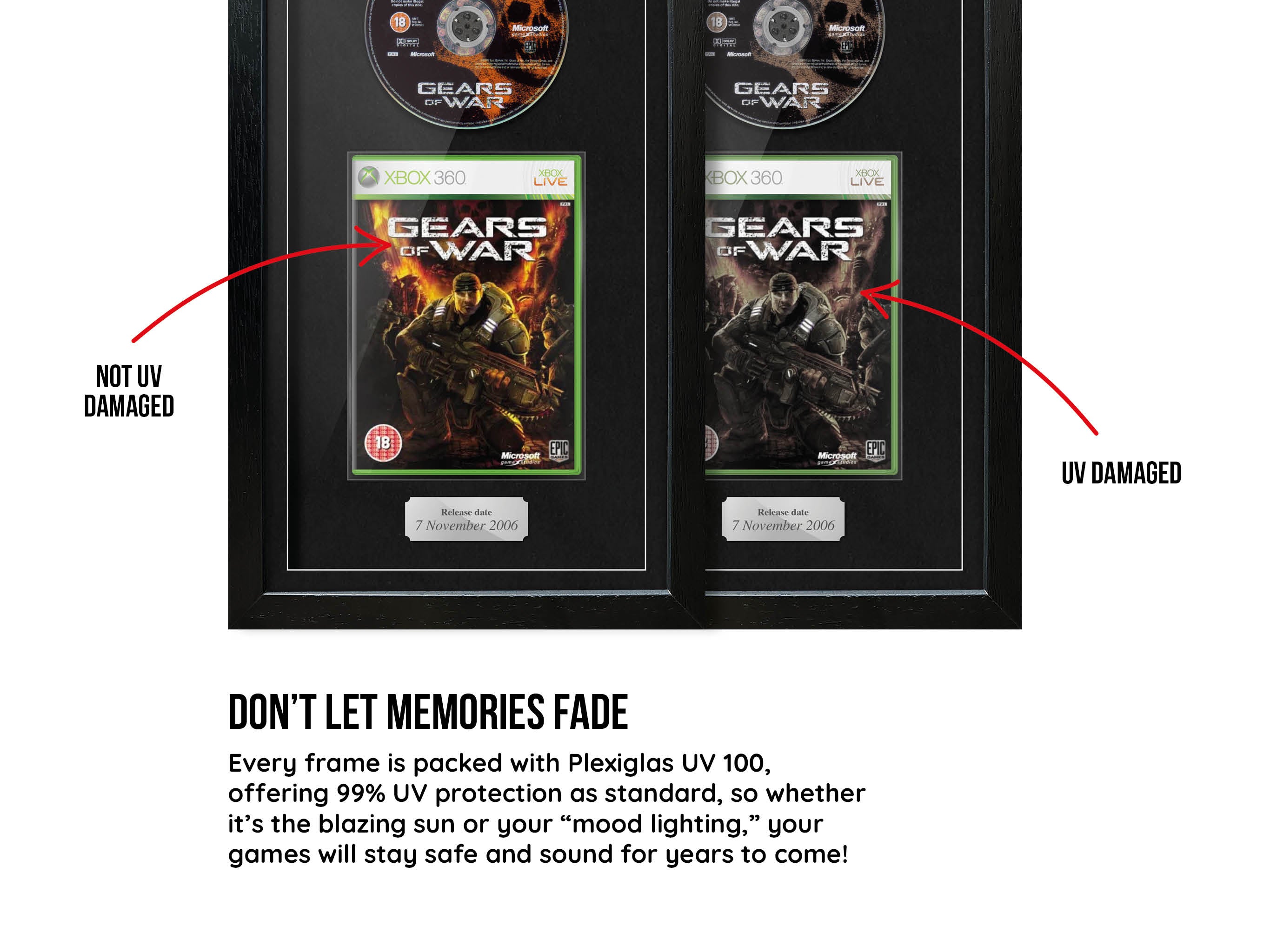 The Gears of War Trilogy (Xbox) Exhibition Range Framed Games - Frame-A-Game