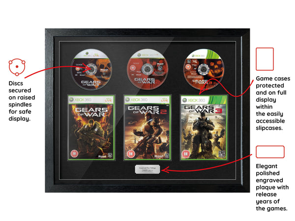 The Gears of War Trilogy (Xbox) Exhibition Range Framed Games - Frame-A-Game