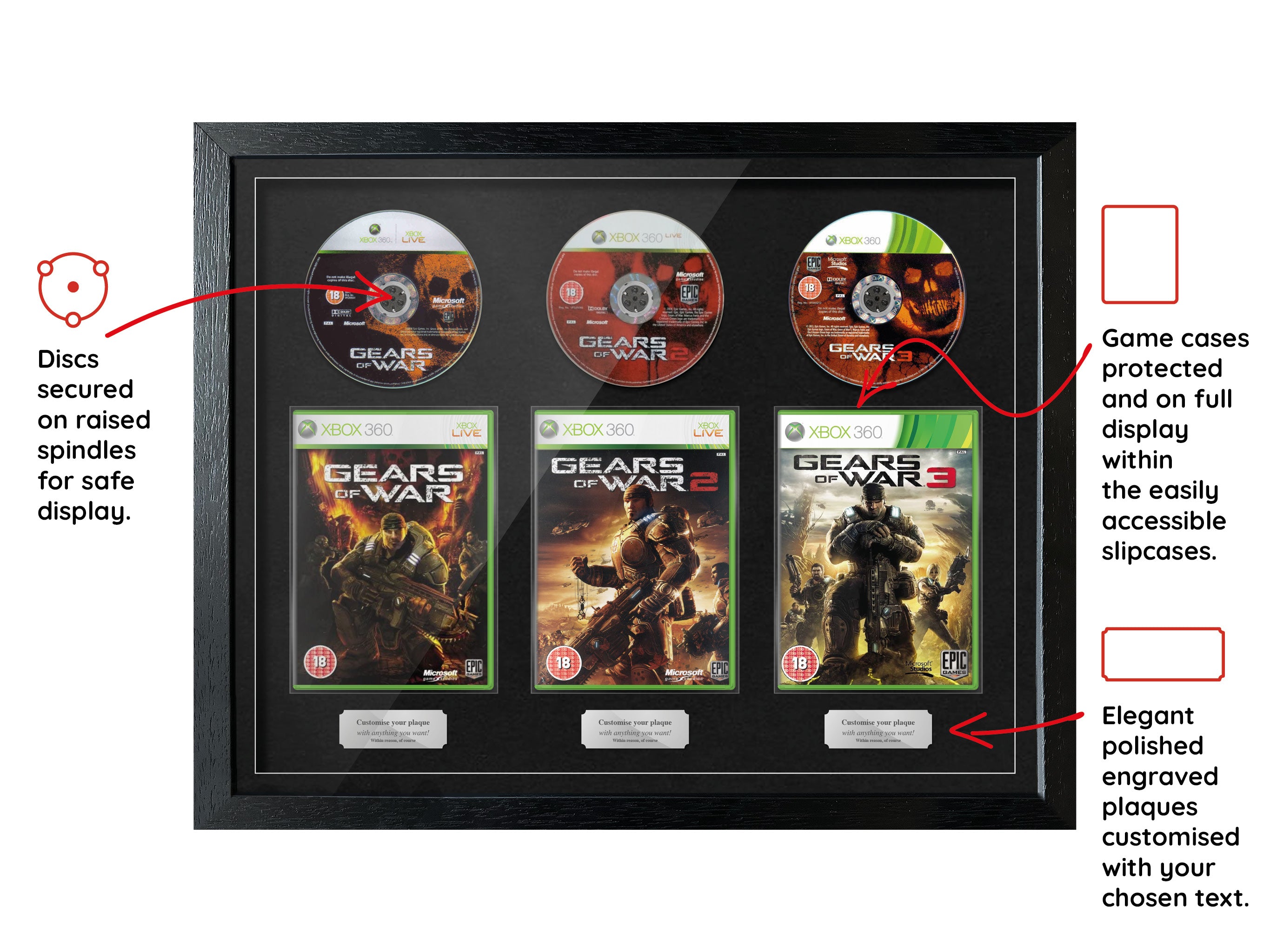 The Gears of War Trilogy (Xbox) Exhibition Range Framed Games - Frame-A-Game