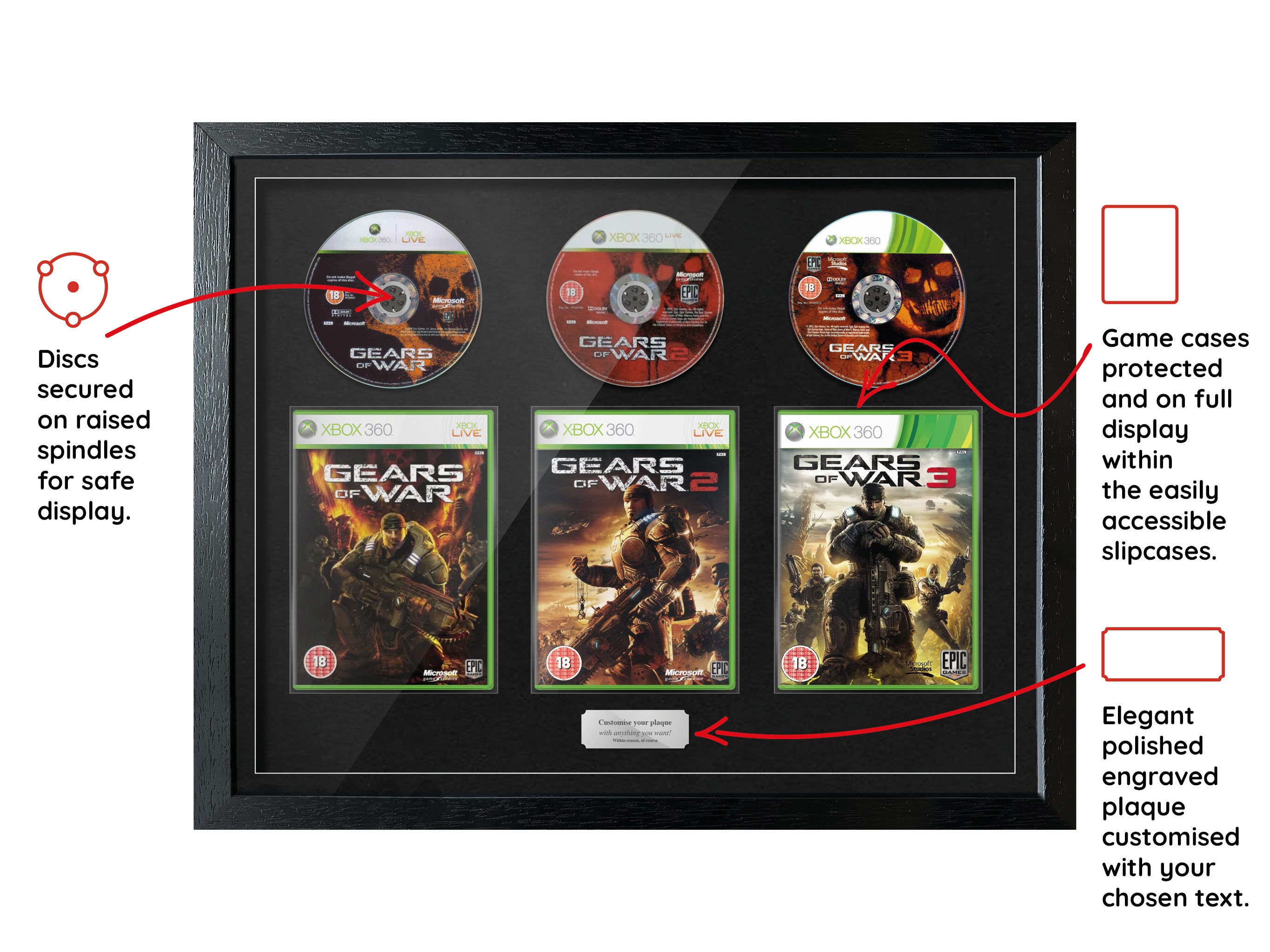 The Gears of War Trilogy (Xbox) Exhibition Range Framed Games - Frame-A-Game