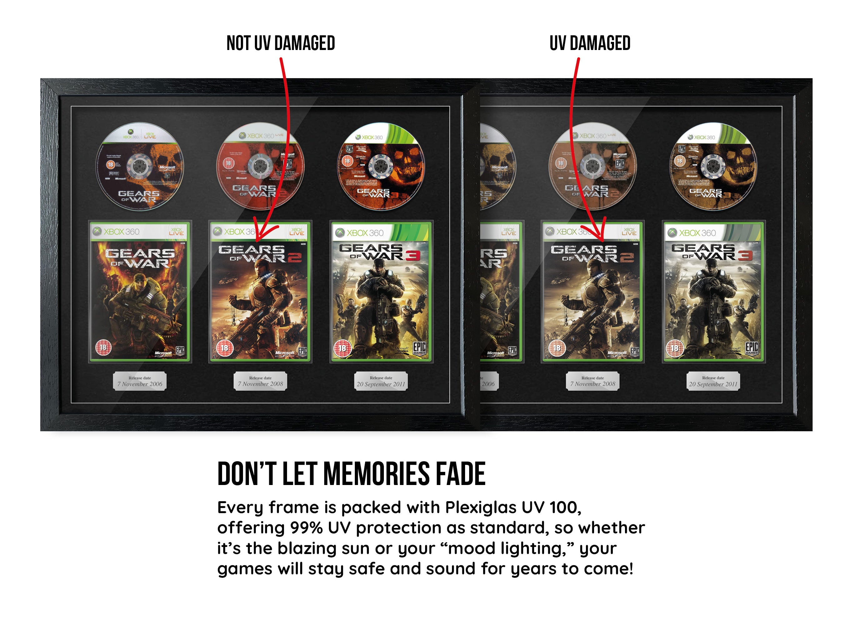The Gears of War Trilogy (Xbox) Exhibition Range Framed Games - Frame-A-Game