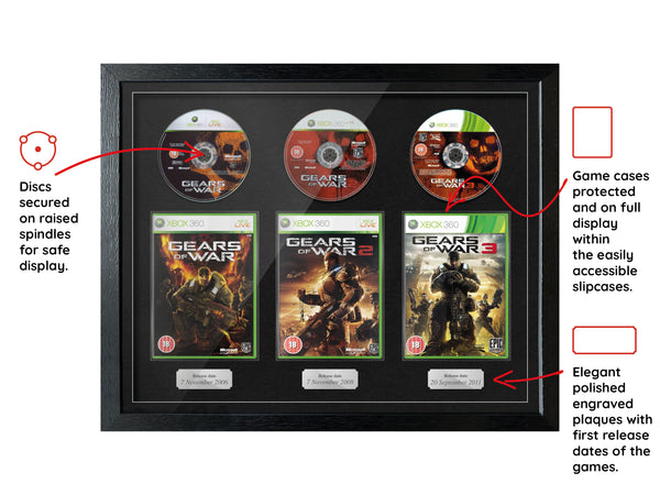 The Gears of War Trilogy (Xbox) Exhibition Range Framed Games - Frame-A-Game