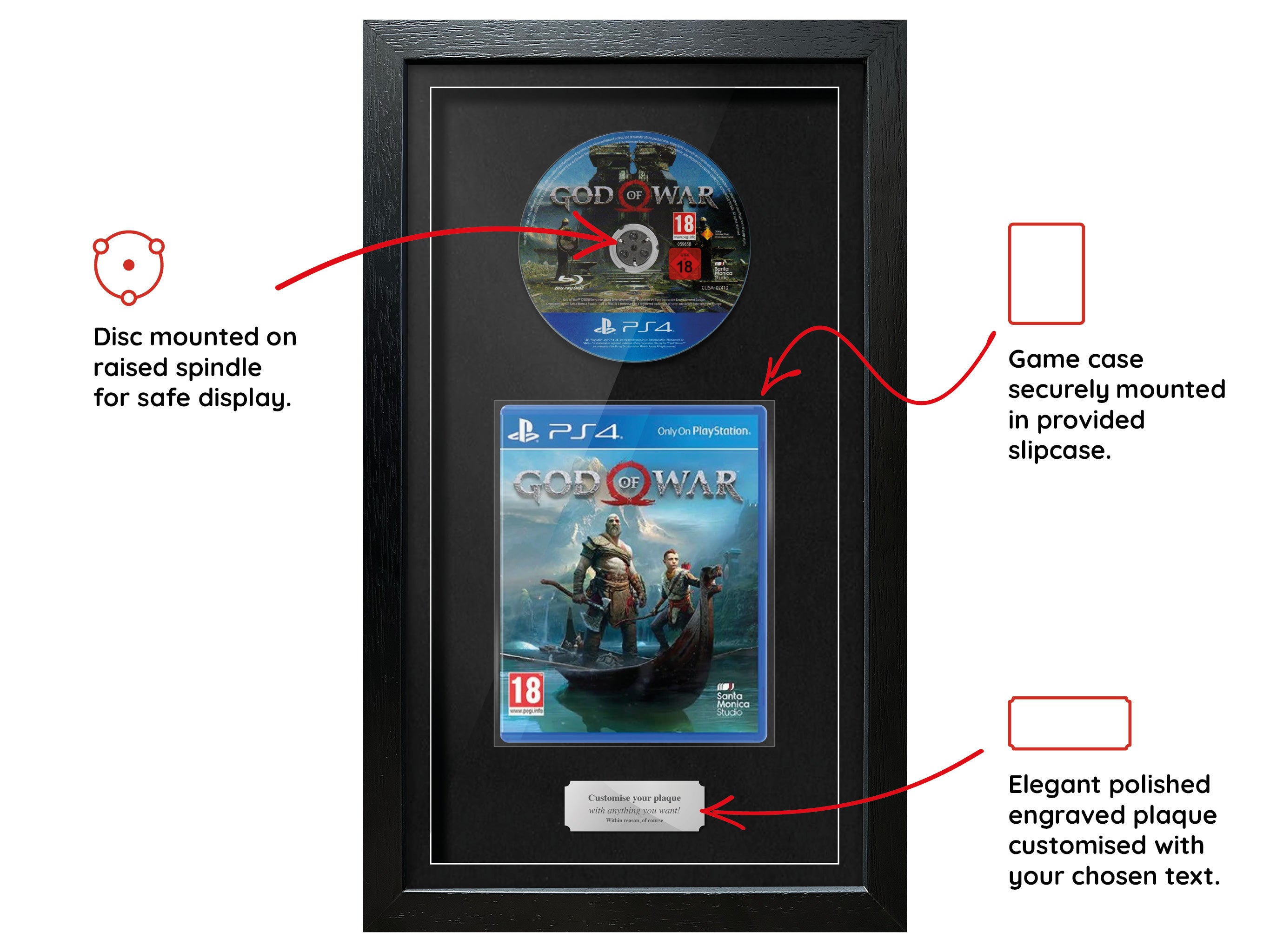 God of War (PS4) Exhibition Range Framed Game - Frame-A-Game