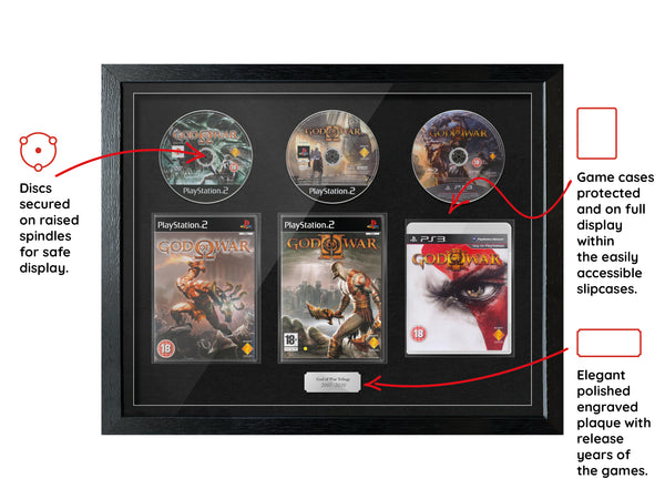 The God of War Trilogy (PS2/PS3) Exhibition Range Framed Games - Frame-A-Game