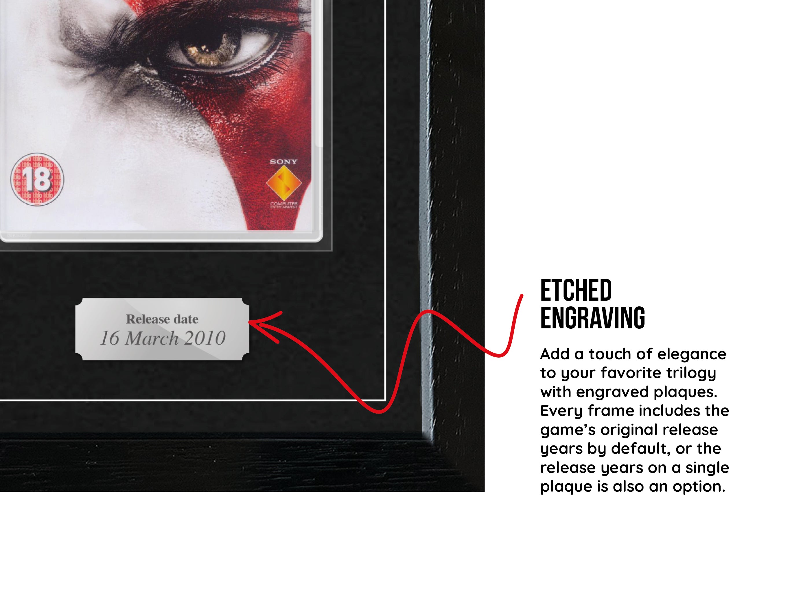 The God of War Trilogy (PS2/PS3) Exhibition Range Framed Games - Frame-A-Game