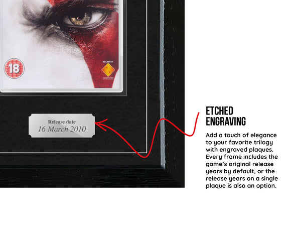 The God of War Trilogy (PS2/PS3) Exhibition Range Framed Games - Frame-A-Game