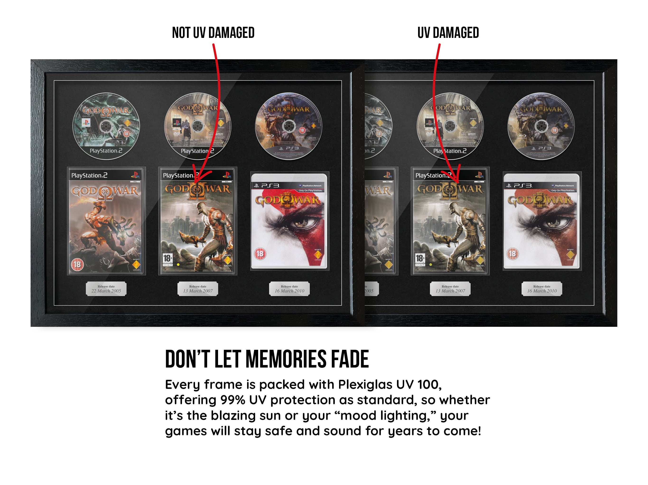 The God of War Trilogy (PS2/PS3) Exhibition Range Framed Games - Frame-A-Game