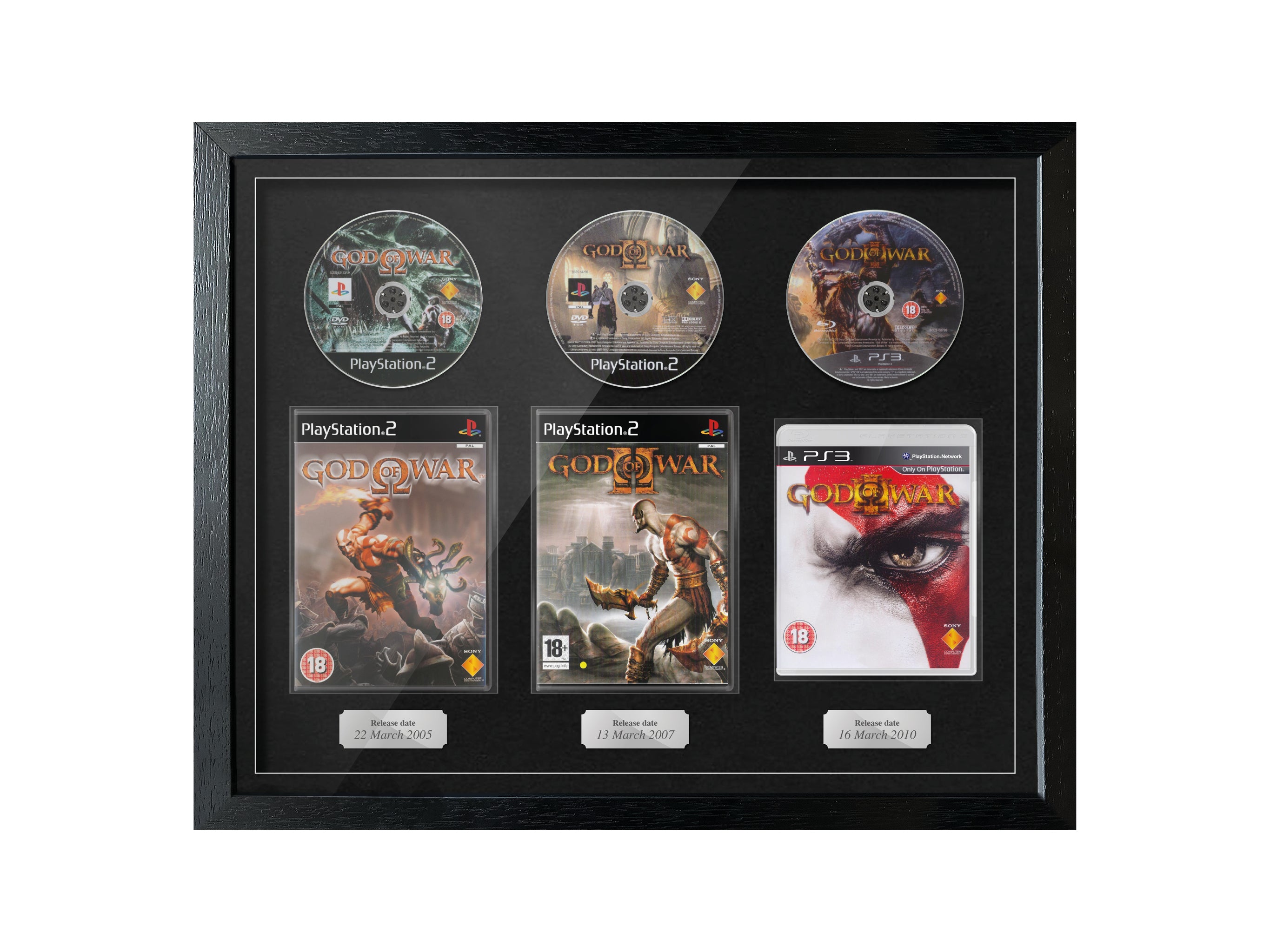 The God of War Trilogy (PS2/PS3) Exhibition Range Framed Games - Frame-A-Game