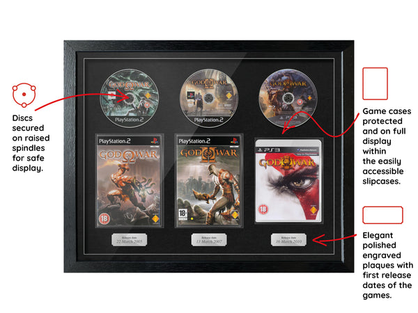 The God of War Trilogy (PS2/PS3) Exhibition Range Framed Games - Frame-A-Game