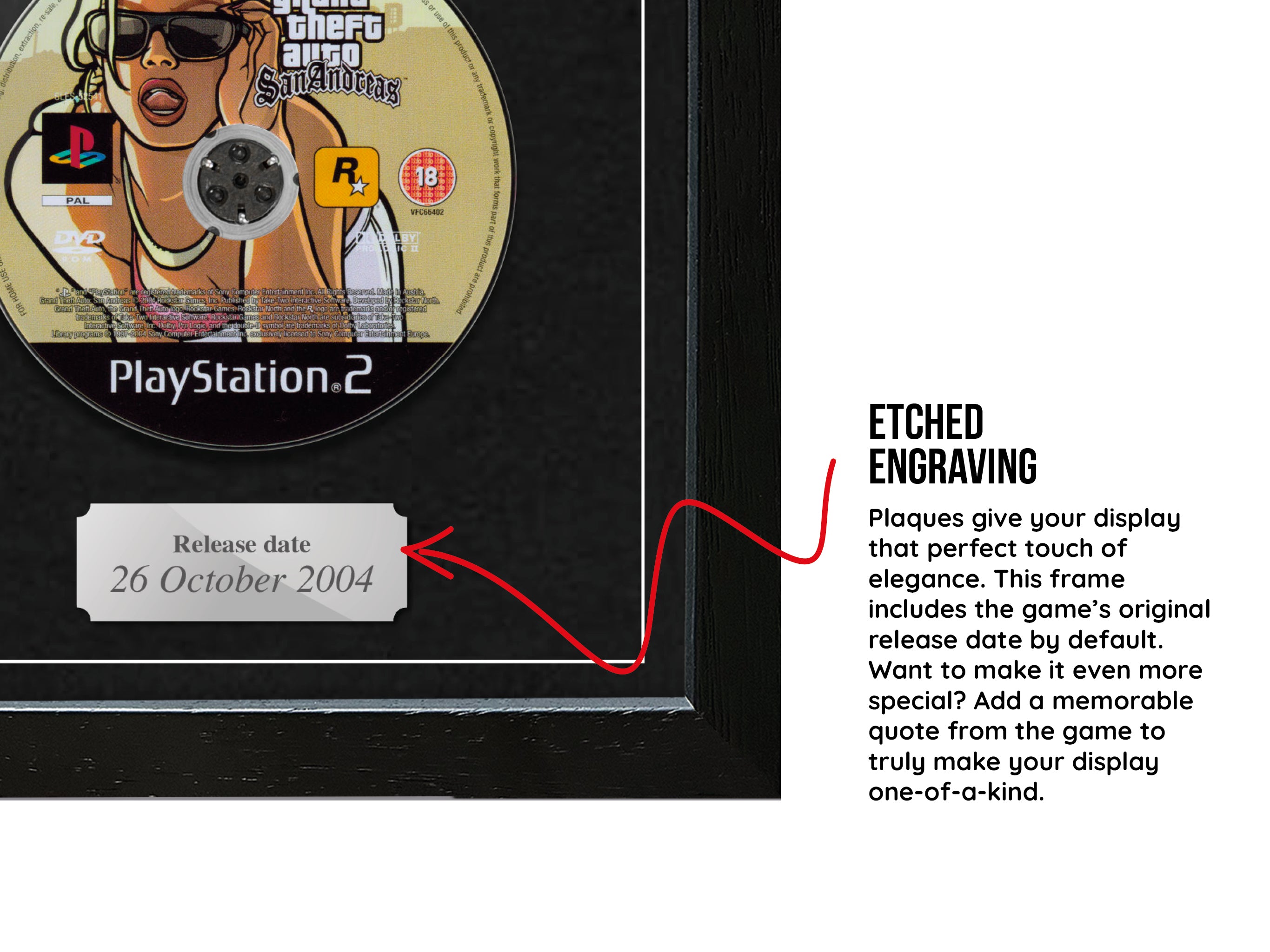 Grand Theft Auto: San Andreas (PS2) Expo Pro Range Framed Game - Frame-A-Game