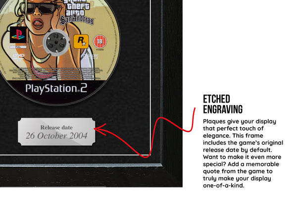 Grand Theft Auto: San Andreas (PS2) Expo Pro Range Framed Game - Frame-A-Game