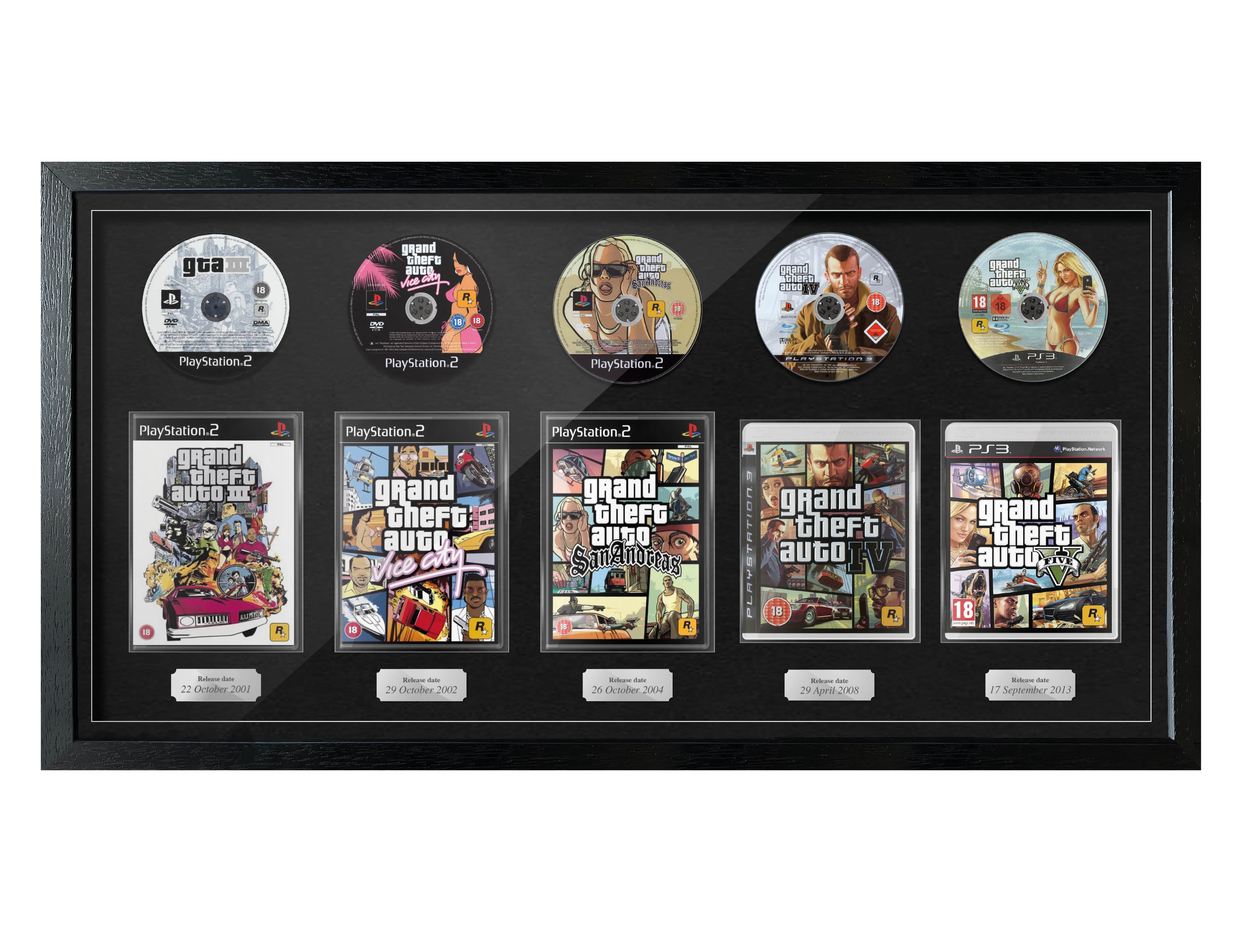 The GTA Series (PlayStation) Exhibition Range Framed Games - Frame-A-Game