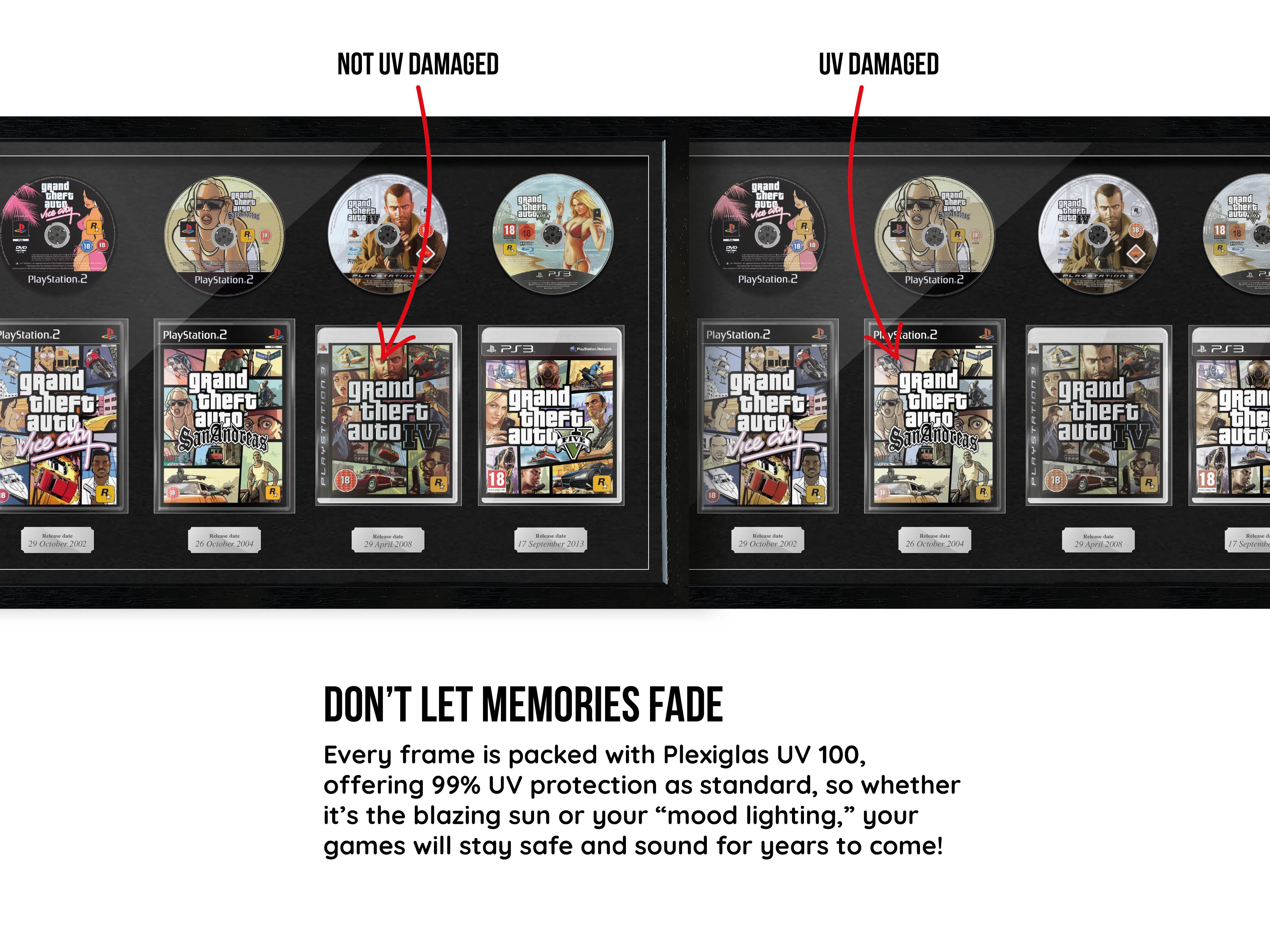 The GTA Series (PlayStation) Exhibition Range Framed Games - Frame-A-Game