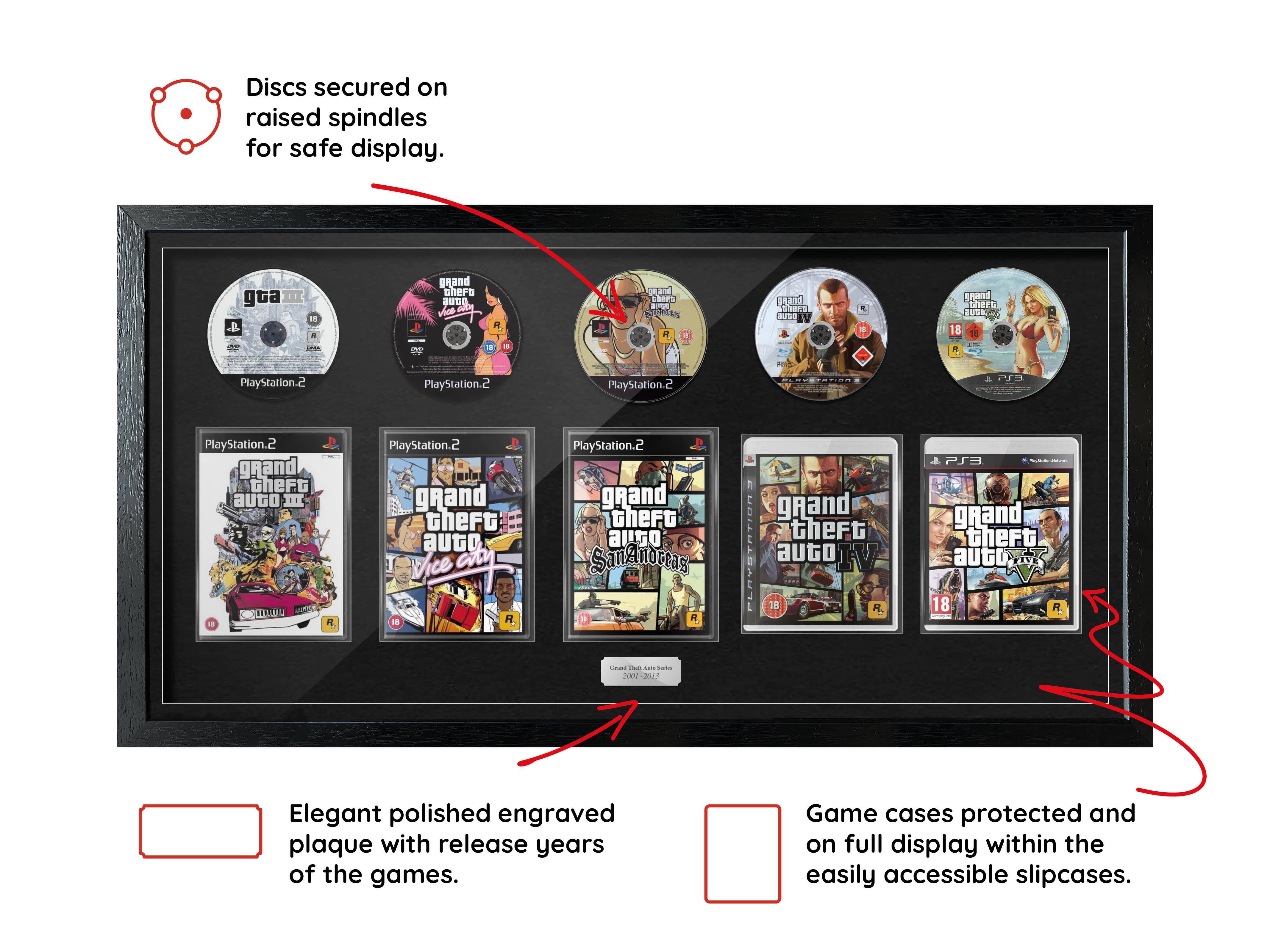 The GTA Series (PlayStation) Exhibition Range Framed Games - Frame-A-Game